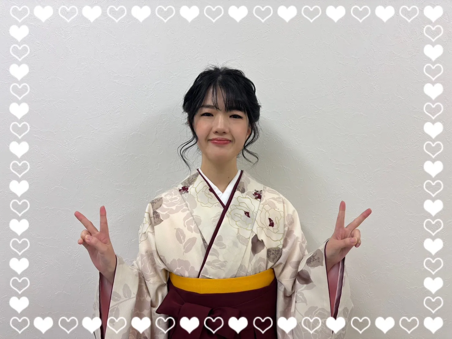 卒業式 袴 前撮り撮影会 JAPANSTYLE×中村里砂ブランド袴 くすみカラーガーリー 白/オフホワイト/ベージュ 可愛い 人気