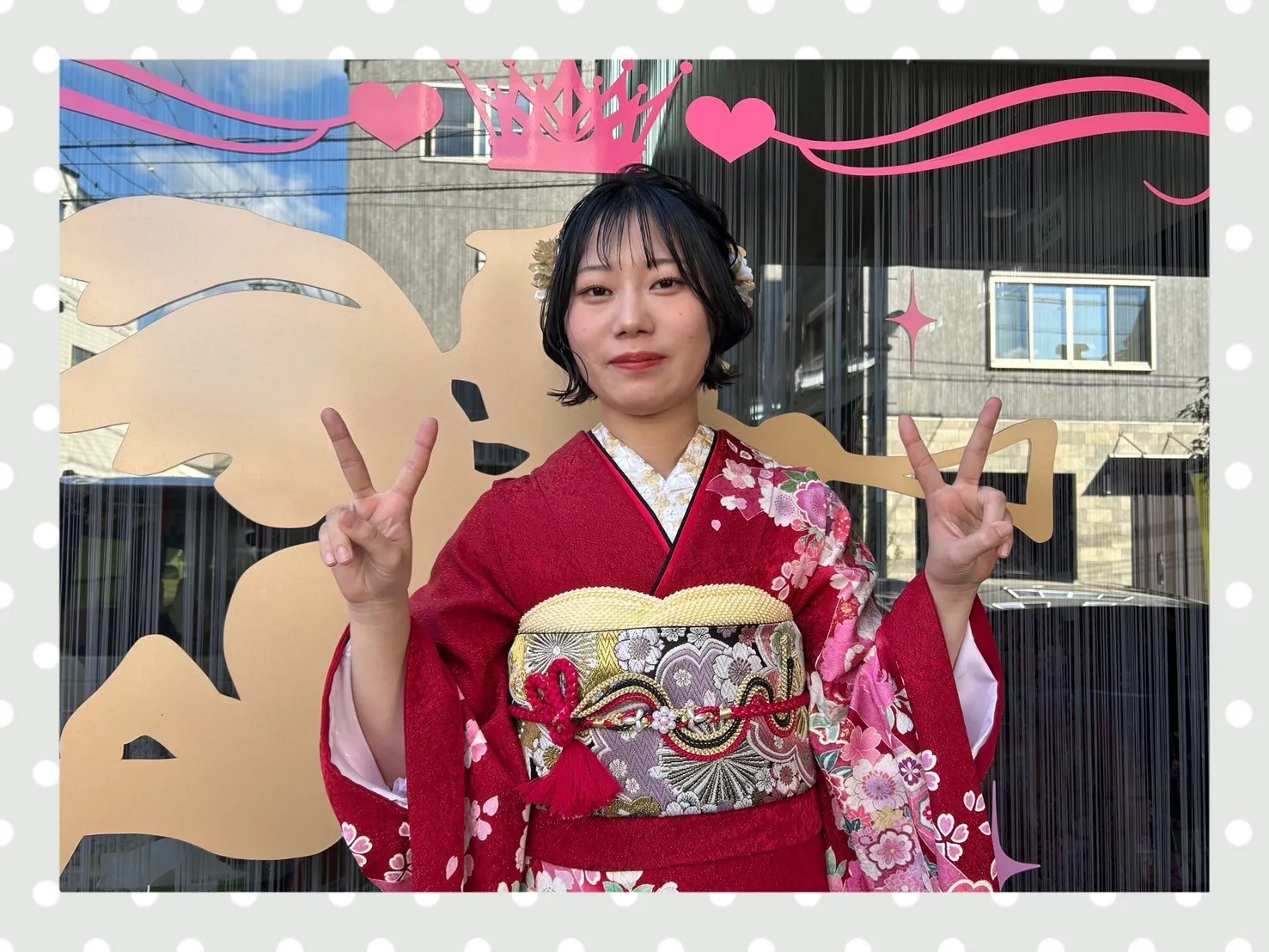 成人式 振袖 前撮り撮影会 奈良 赤古典 可愛い 小花柄 ピンク 綺麗 華やか 女の子らしい