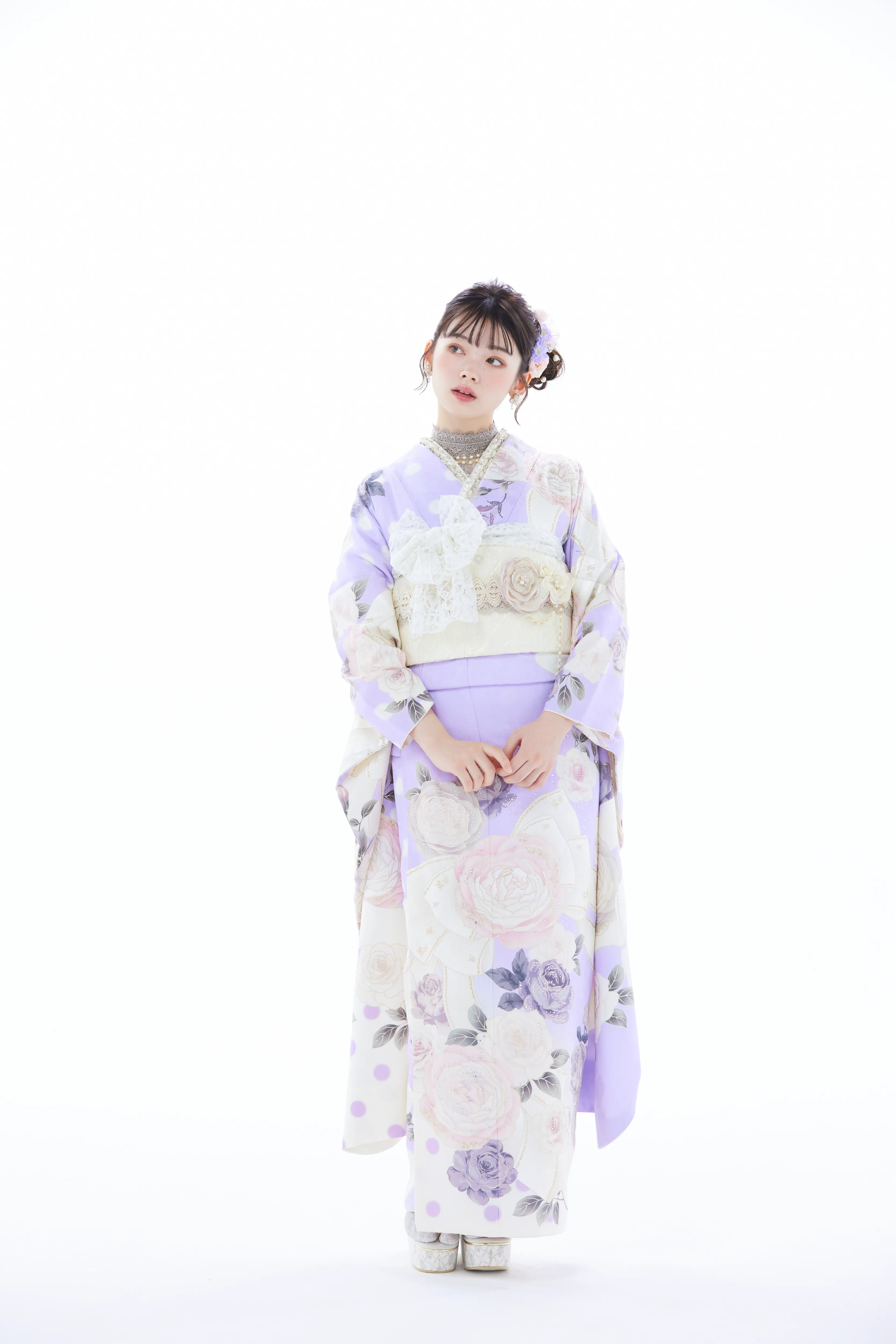 成人式振袖レンタル　ヘップバーン　かわいい　紫