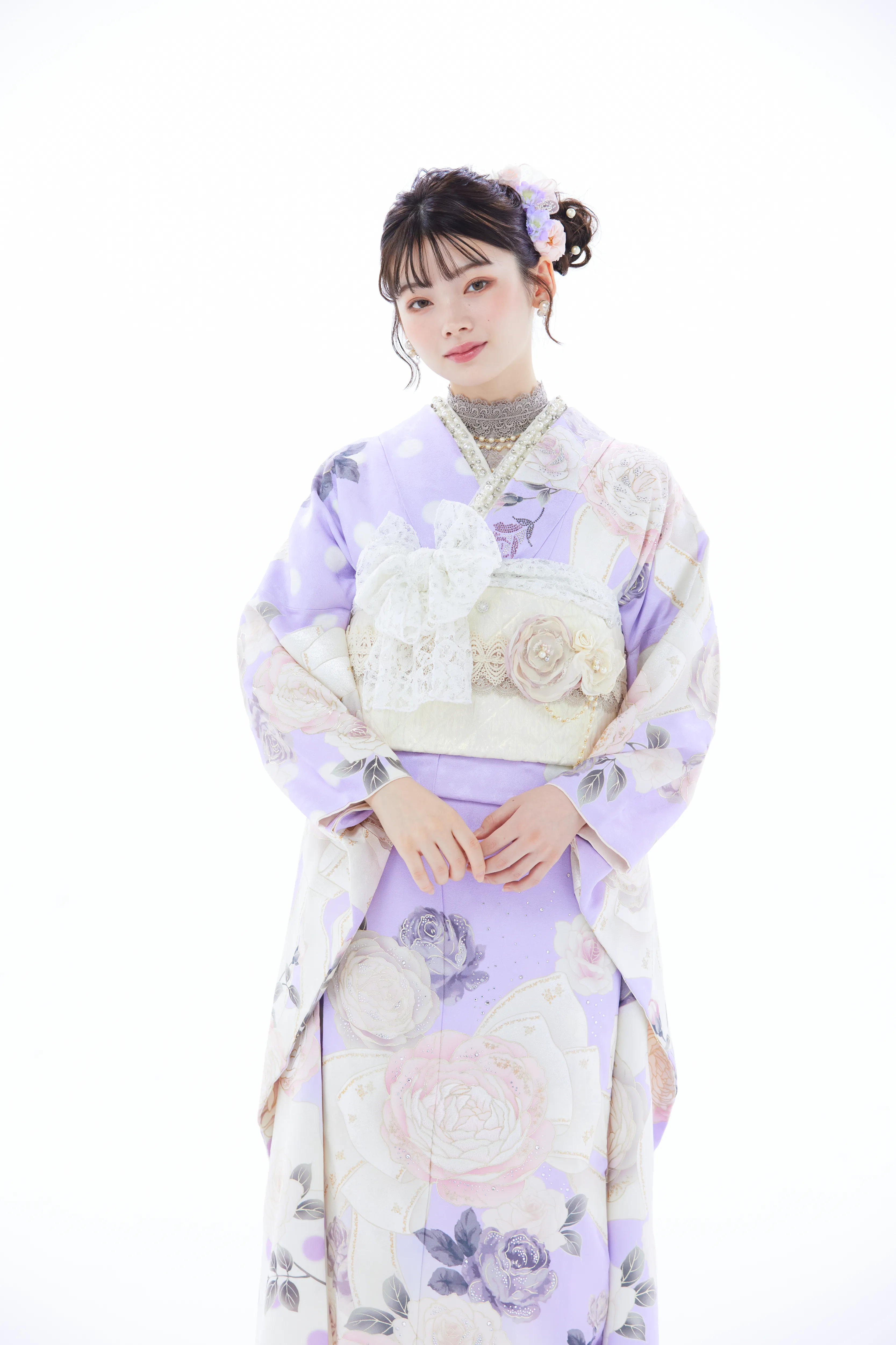 成人式振袖レンタル　ヘップバーン　かわいい　紫