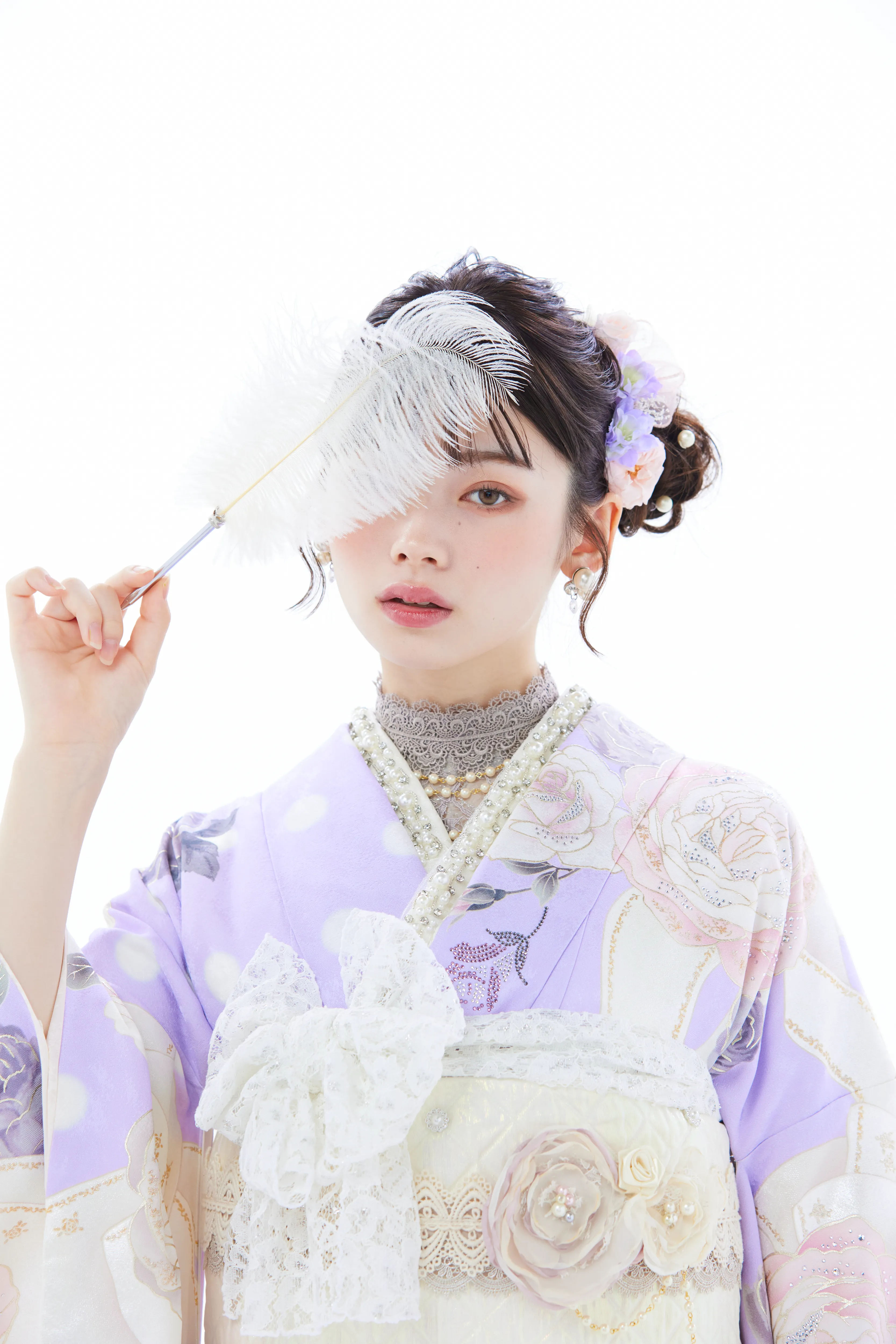 成人式振袖レンタル　ヘップバーン　かわいい紫　