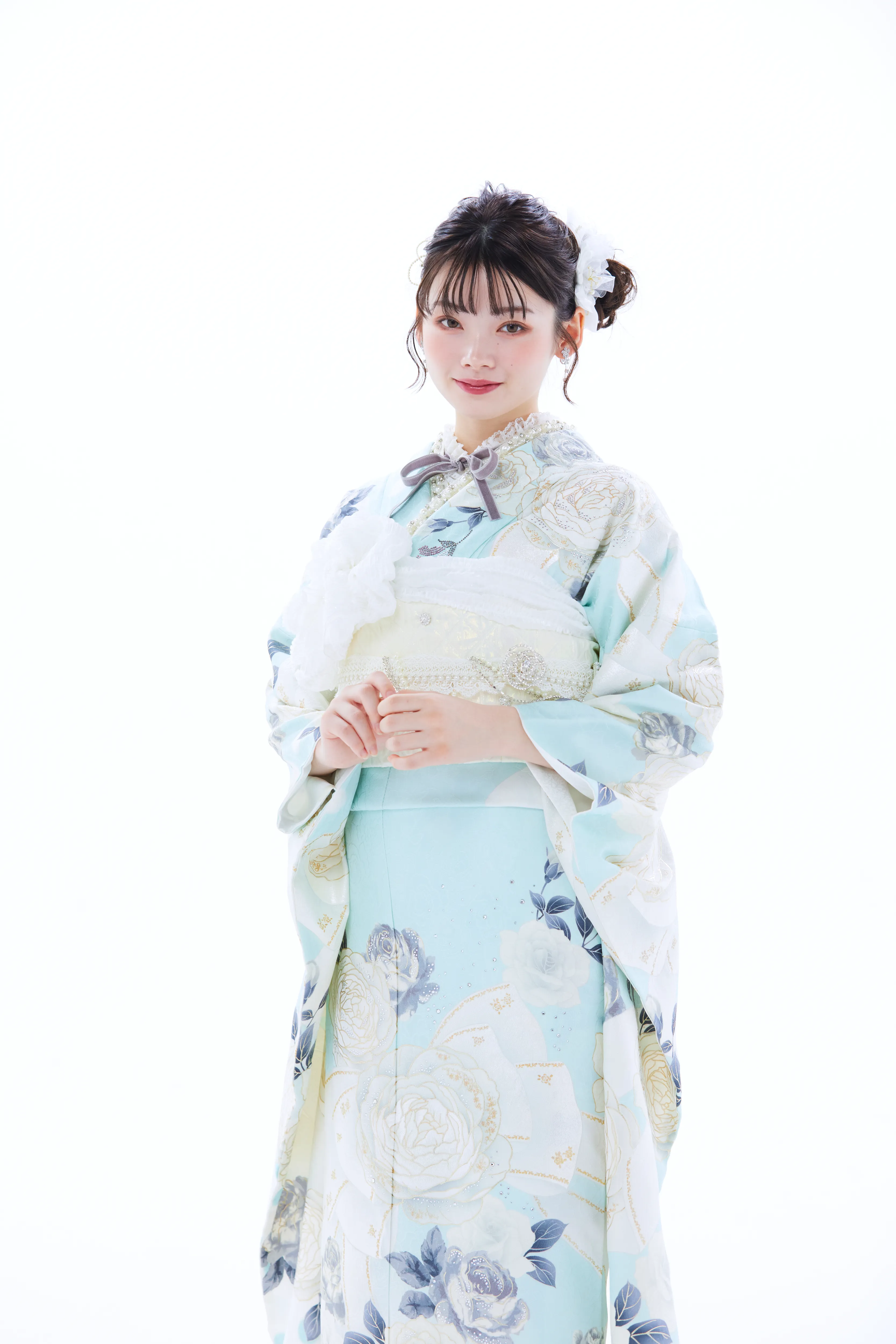 成人式振袖レンタル　ヘップバーン　かわいい　水色