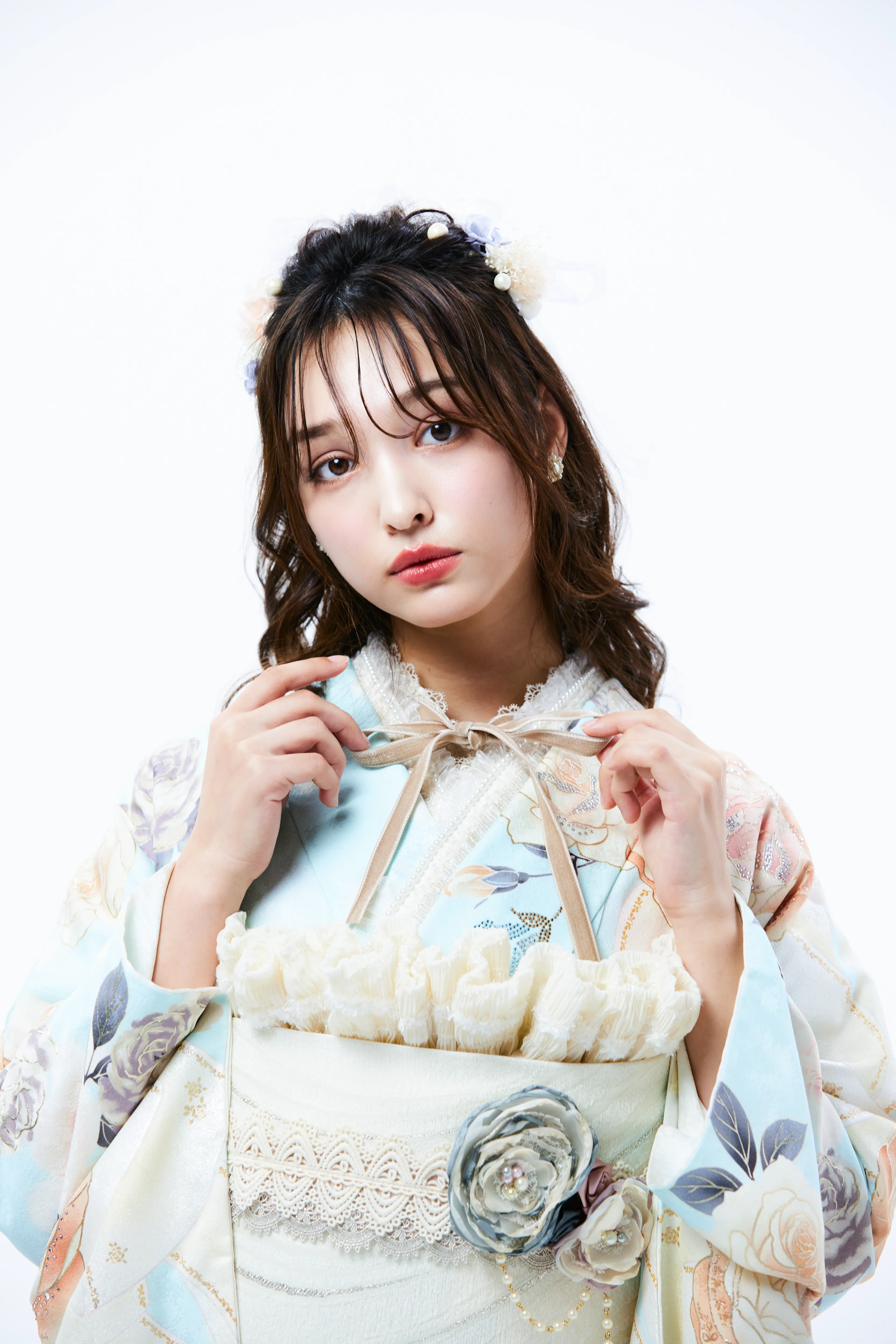成人式振袖レンタル　かわいい　水色