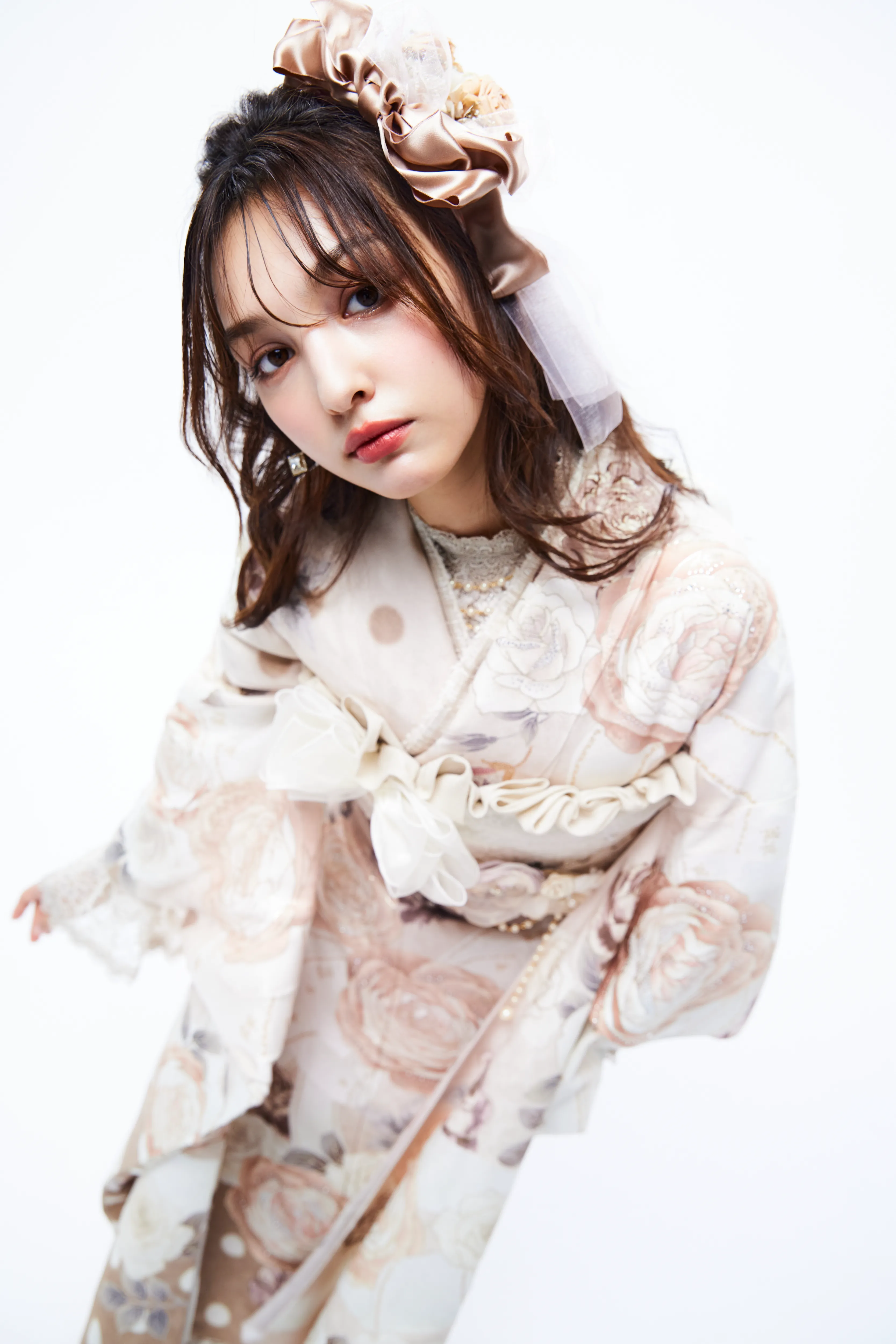 成人式振袖レンタル　かわいい　ベージュ
