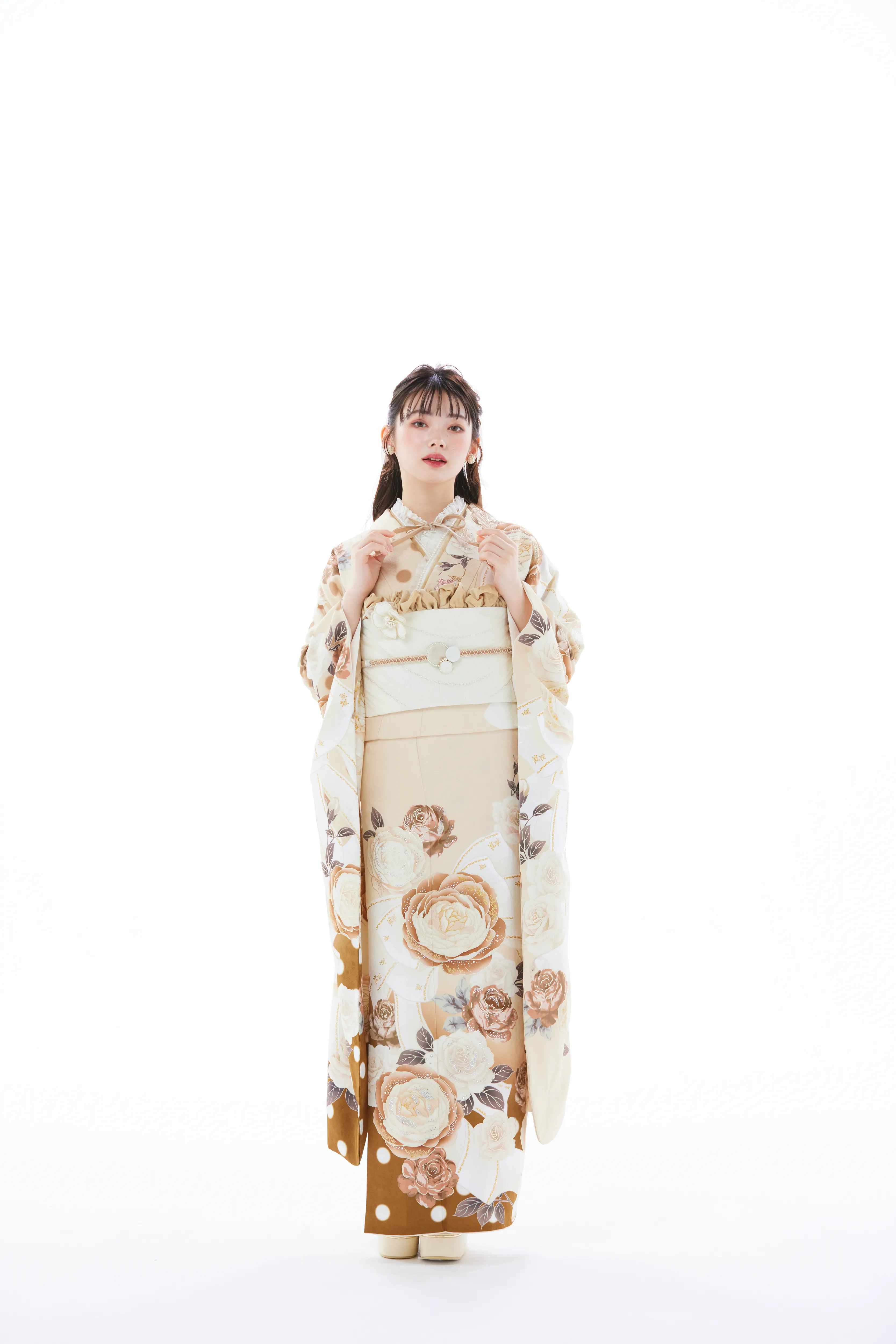 成人式振袖レンタル　ヘップバーン　かわいい　ブラウン