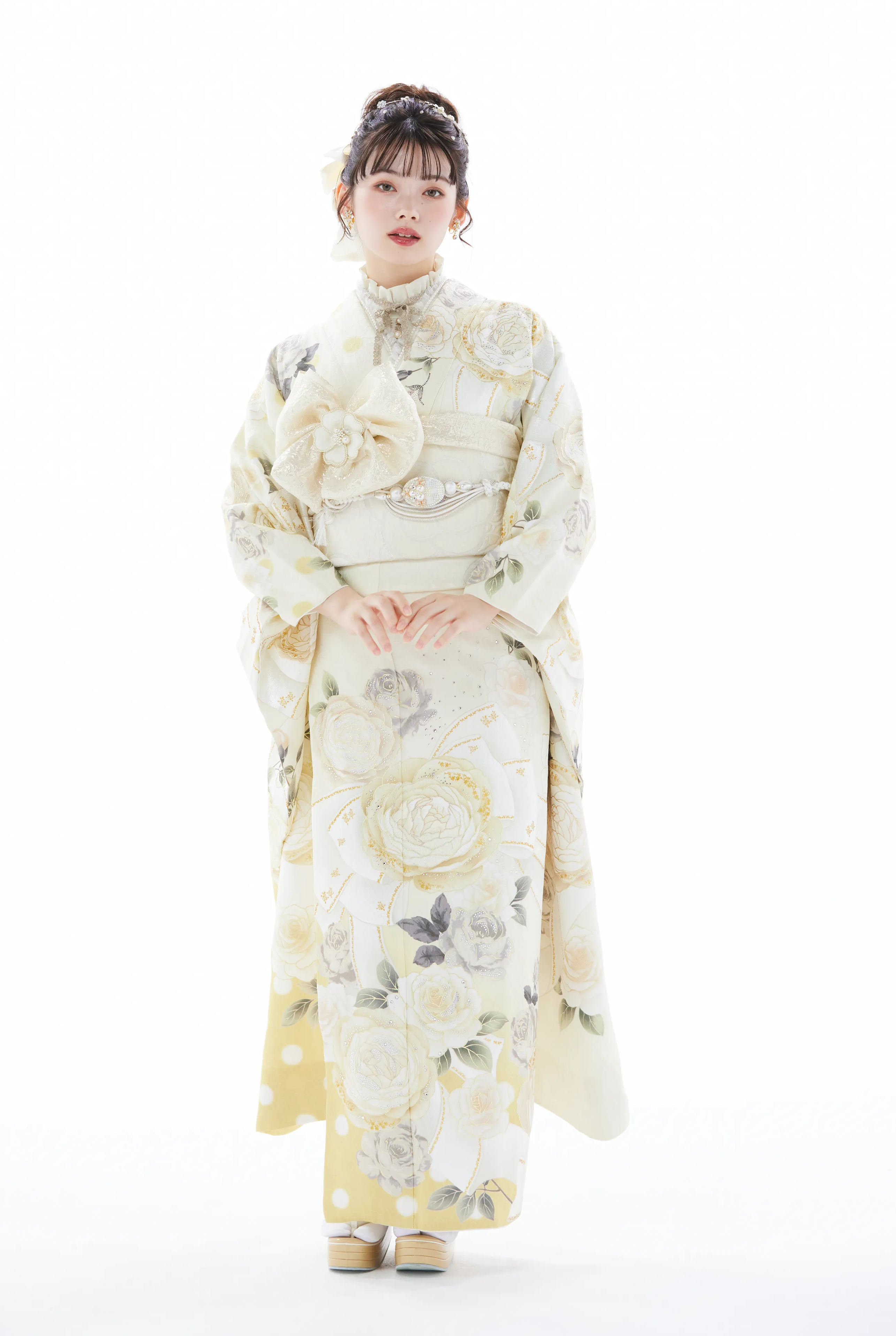 成人式振袖レンタル　ヘップバーン　かわいい　黄色