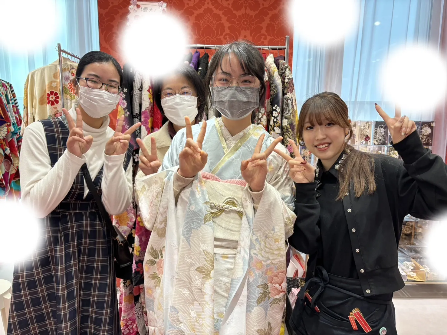 成人式 くすみあラー 梅田 袴 くすみカラー かわいい イマドキ 淡色 古典 タカゼン 撮影