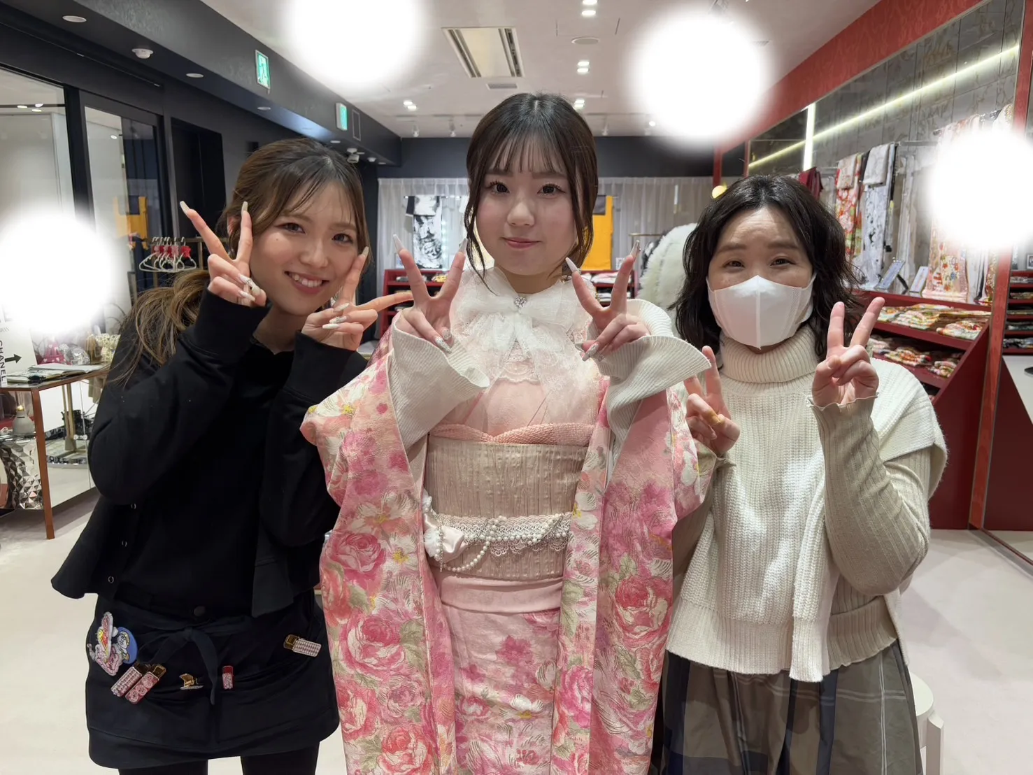 成人式 ピンク振袖 梅田