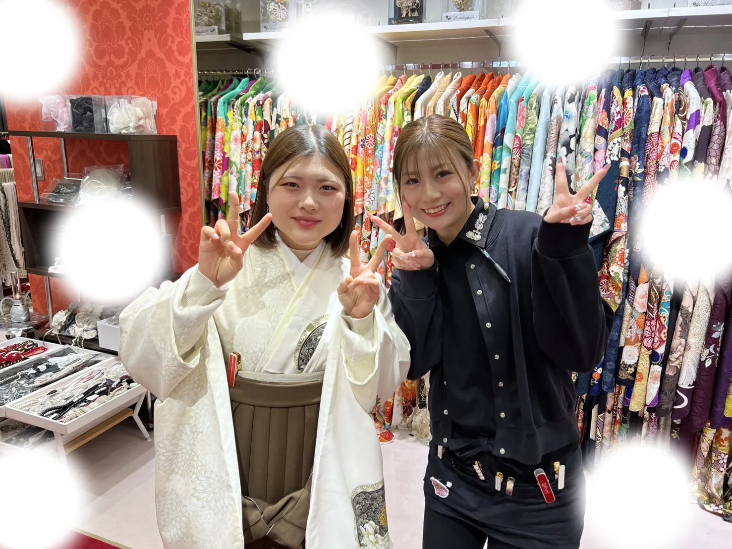 卒業式　くすみカラー　袴　梅田