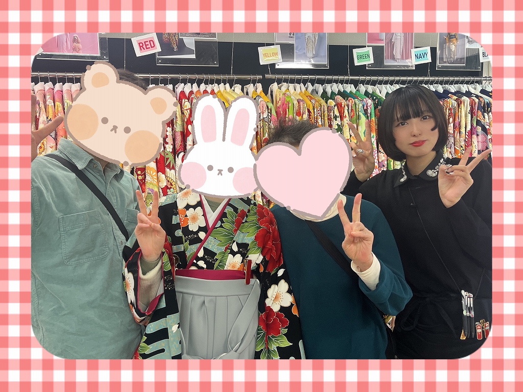 袴 正統派古典 黒/赤/グリーン(緑色) 牡丹柄 かっこいい シック 大人っぽい【通販可】K30031 袴レンタル奈良