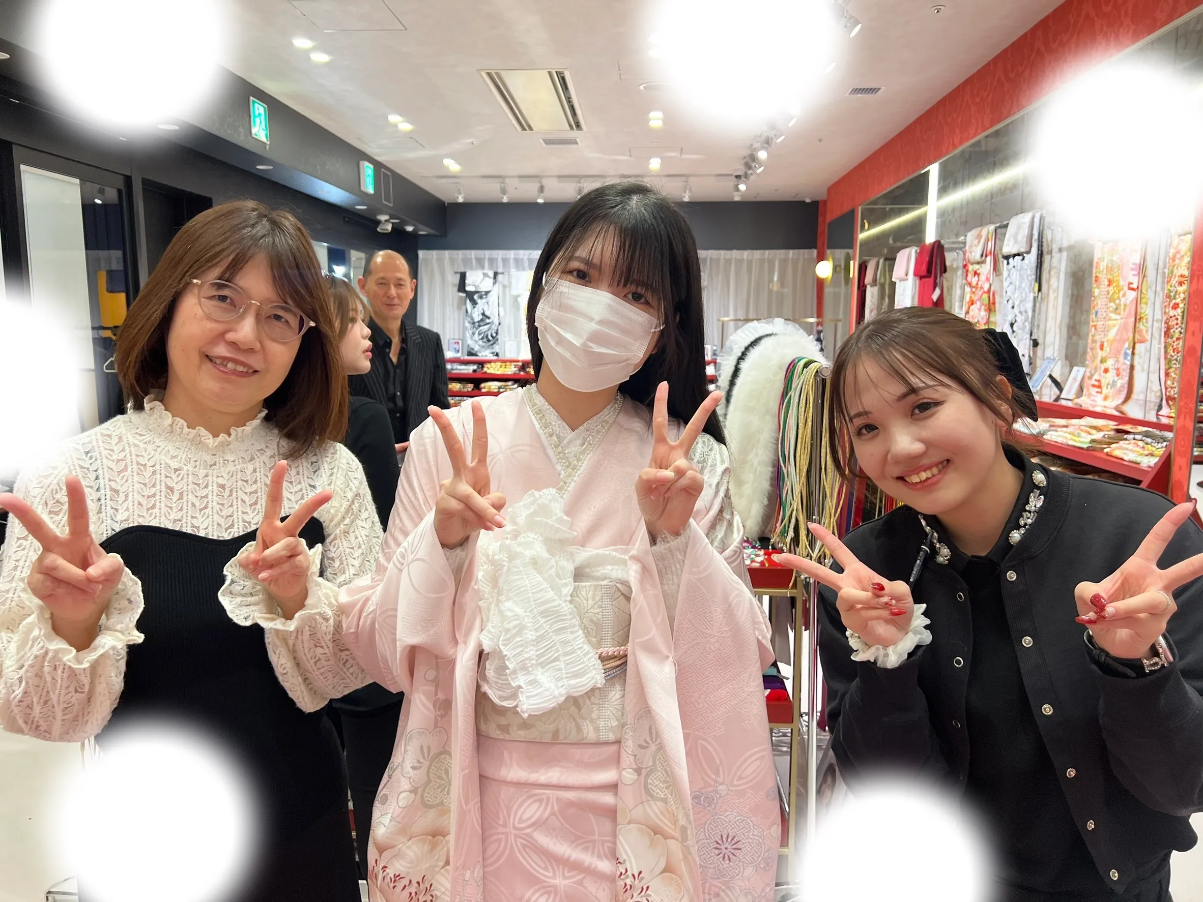 成人式　前撮り　梅田　振袖レンタル　ヘップバーン　キラキラ　かわいい　ピンク