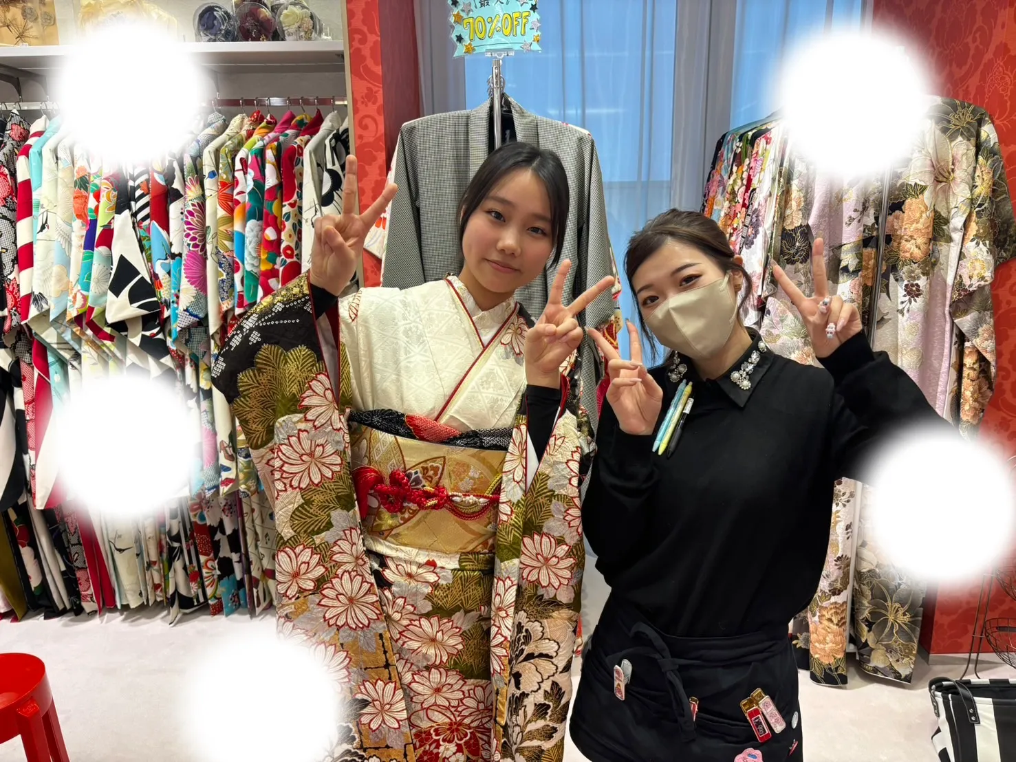 成人式 前撮り 梅田 袴 くすみカラー かわいい イマドキ 淡色 古典 タカゼン 撮影