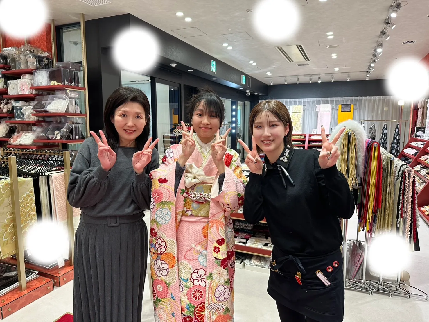 成人式　ピンク振袖　梅田