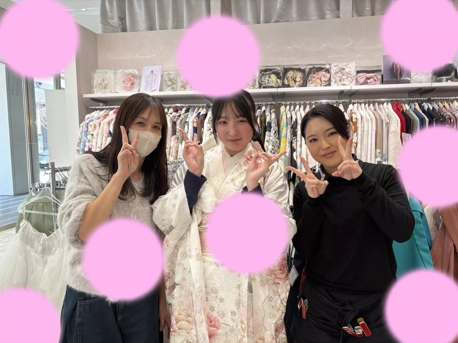 TAKAZEN神戸旧居留地店 前撮り撮影会 イマドキ カワイイ コディネート 振袖 レンタル 袴 キラキラ コスメカラー