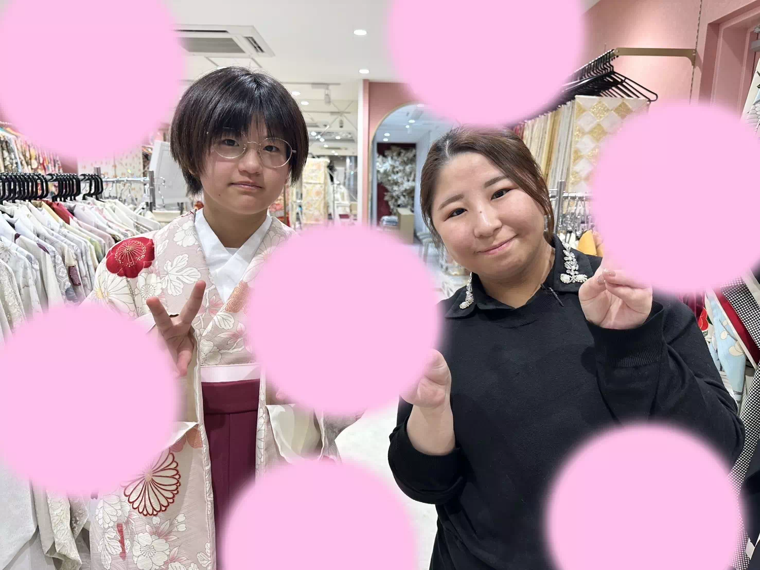 【TAKAZEN姫路店】♡3日 2025年の小学生のピンクで可愛い卒業式の袴姫ちゃん♡