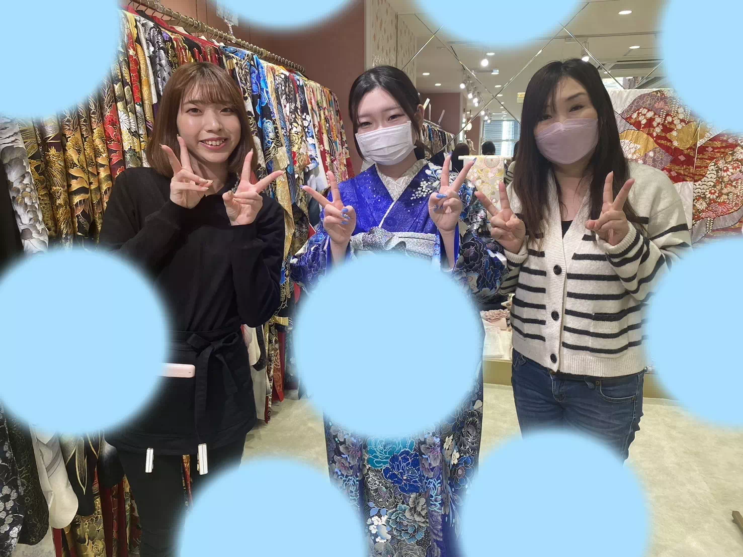 【TAKAZEＮ姫路店】♡24日　姫路市2026年度成人式青×バラのギラギラ目立つ振袖姫ちゃん♡