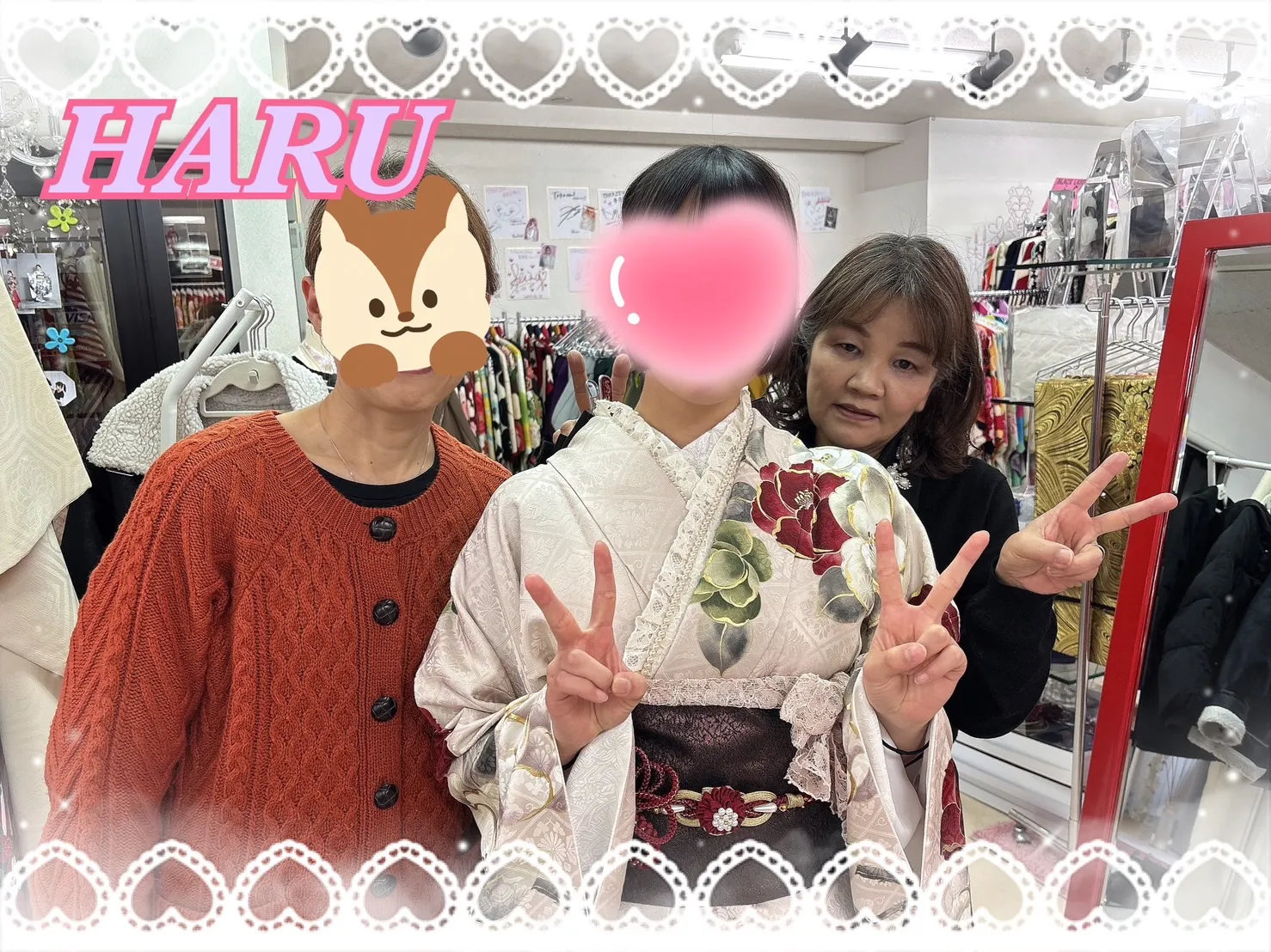 振袖 レンタル 奈良 くすみカラーレトロ くすみピンク/ベージュ/淡い色 椿柄 可愛い アンティーク調 ガーリー振袖