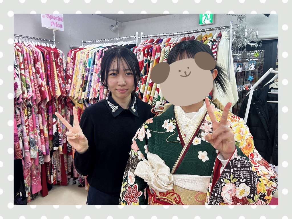 振袖 レンタル 奈良 振袖安い 古典柄 華やか 緑色