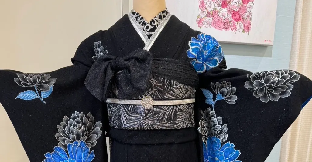 TAKAZEN　タカゼン　takazen堺店　成人式振袖レンタル　モード　黒振袖　かっこいい　渋い