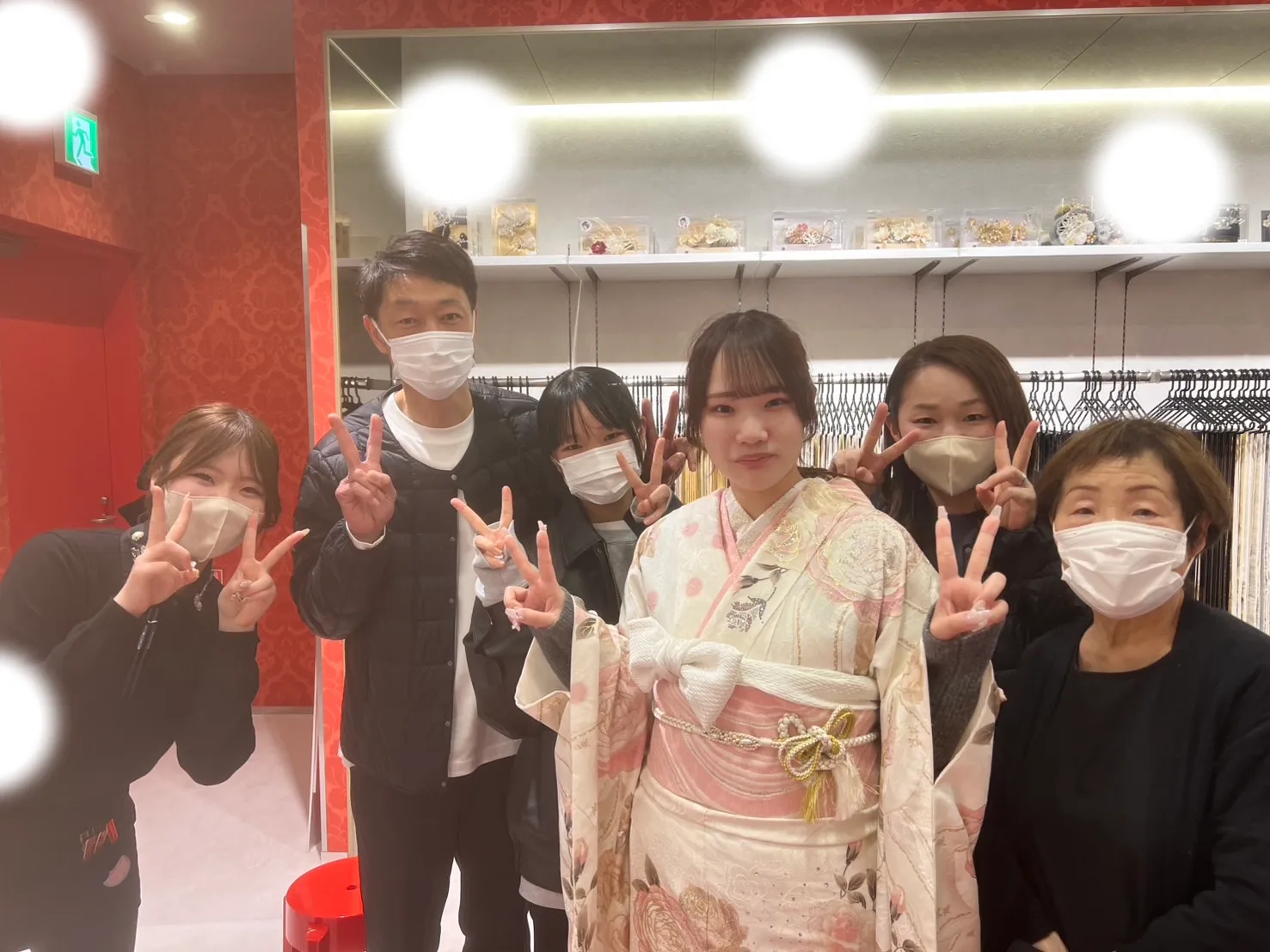 成人式　ピンク振袖　梅田