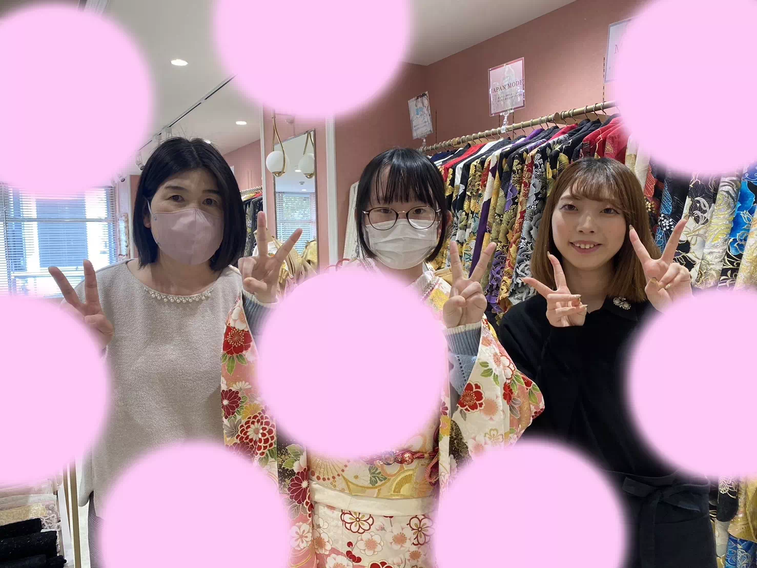 【TAKAZEN姫路店】♡26日　白×ピンクの古典柄が華やかで可愛い明石市2026年成人フォトプラン姫ちゃん♡