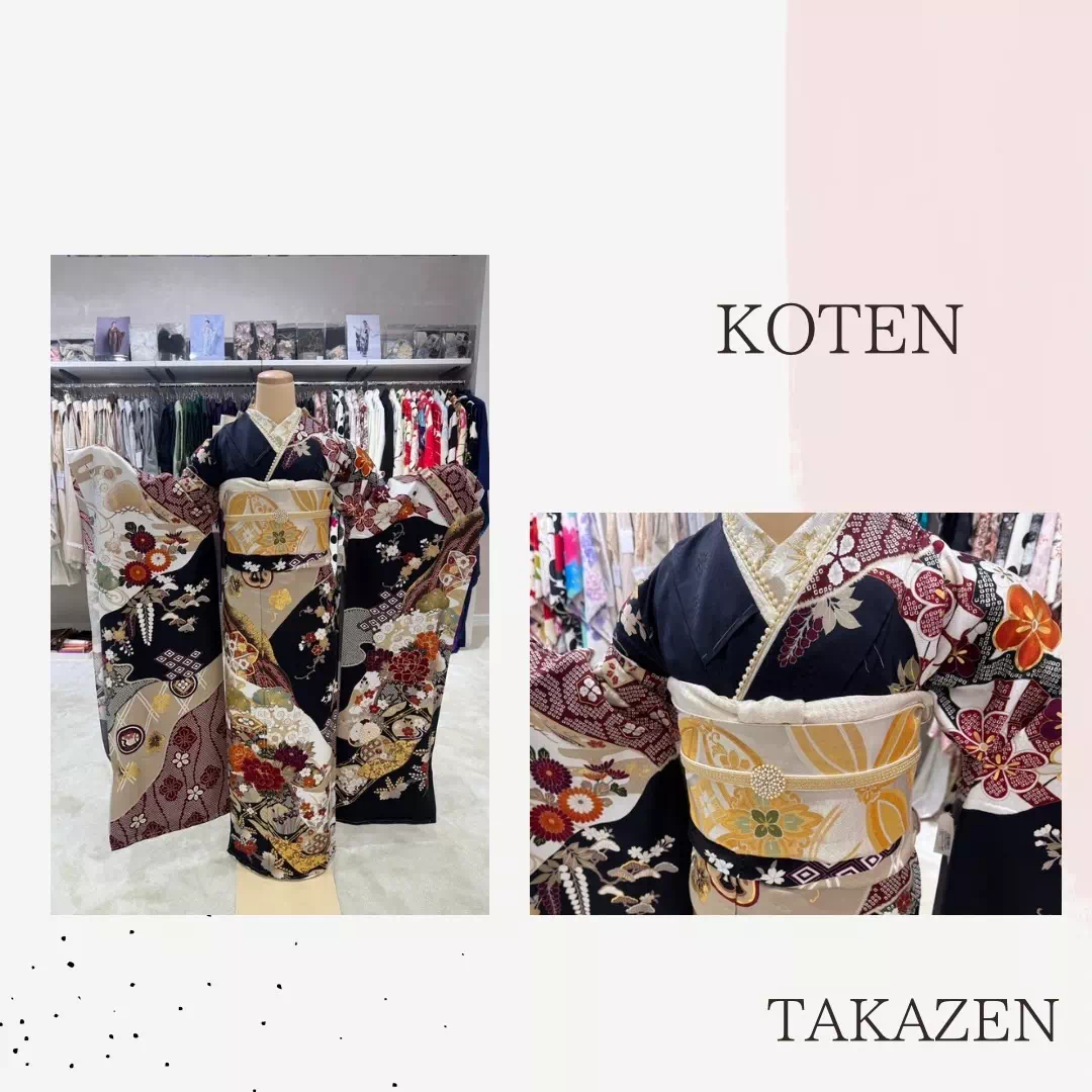 TAKAZEN神戸旧居留地店 前撮り撮影会 イマドキ カワイイ コディネート 振袖 レンタル 正統派古典 紺色