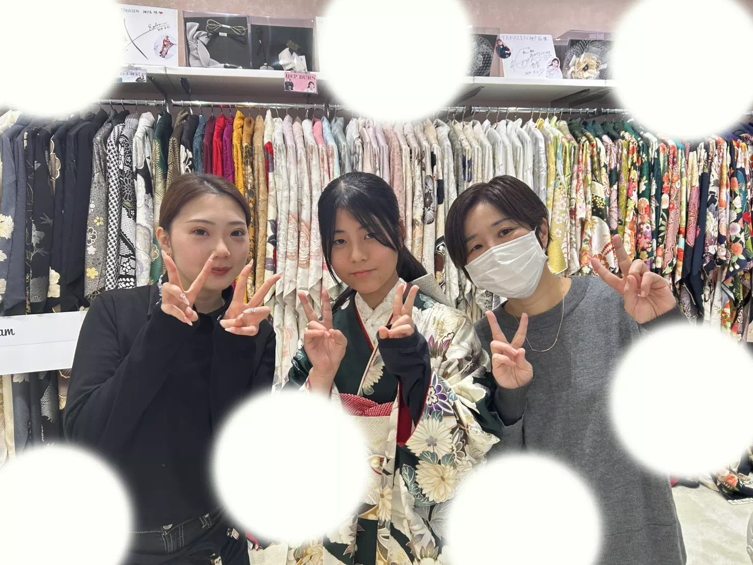 TAKAZEN神戸旧居留地店 前撮り撮影会 イマドキ カワイイ コディネート 振袖 レンタル 正統派古典 緑