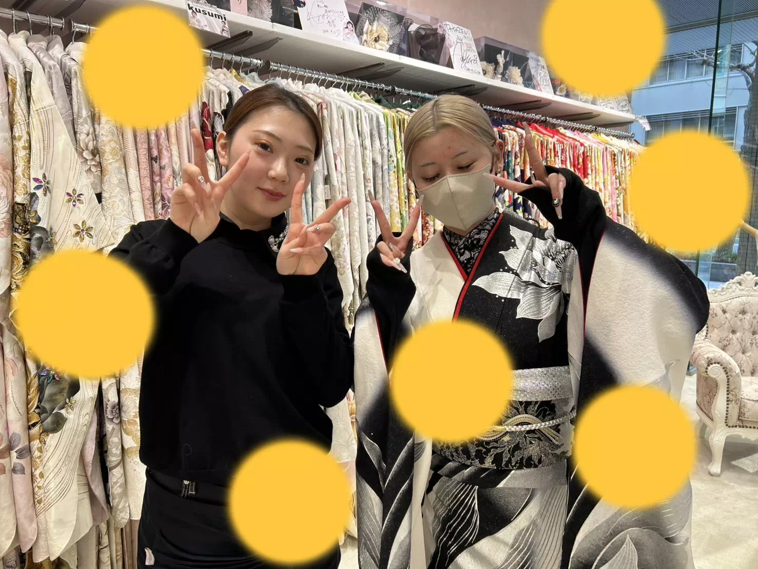 【TAKAZEN神戸旧居留地店】♡21日　キラキラ派手な黒×シルバー2026年成人の姫ちゃん♡