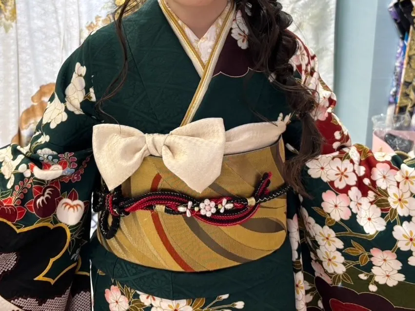 成人式 振袖レンタル 王道 緑 正統派古典 小花柄