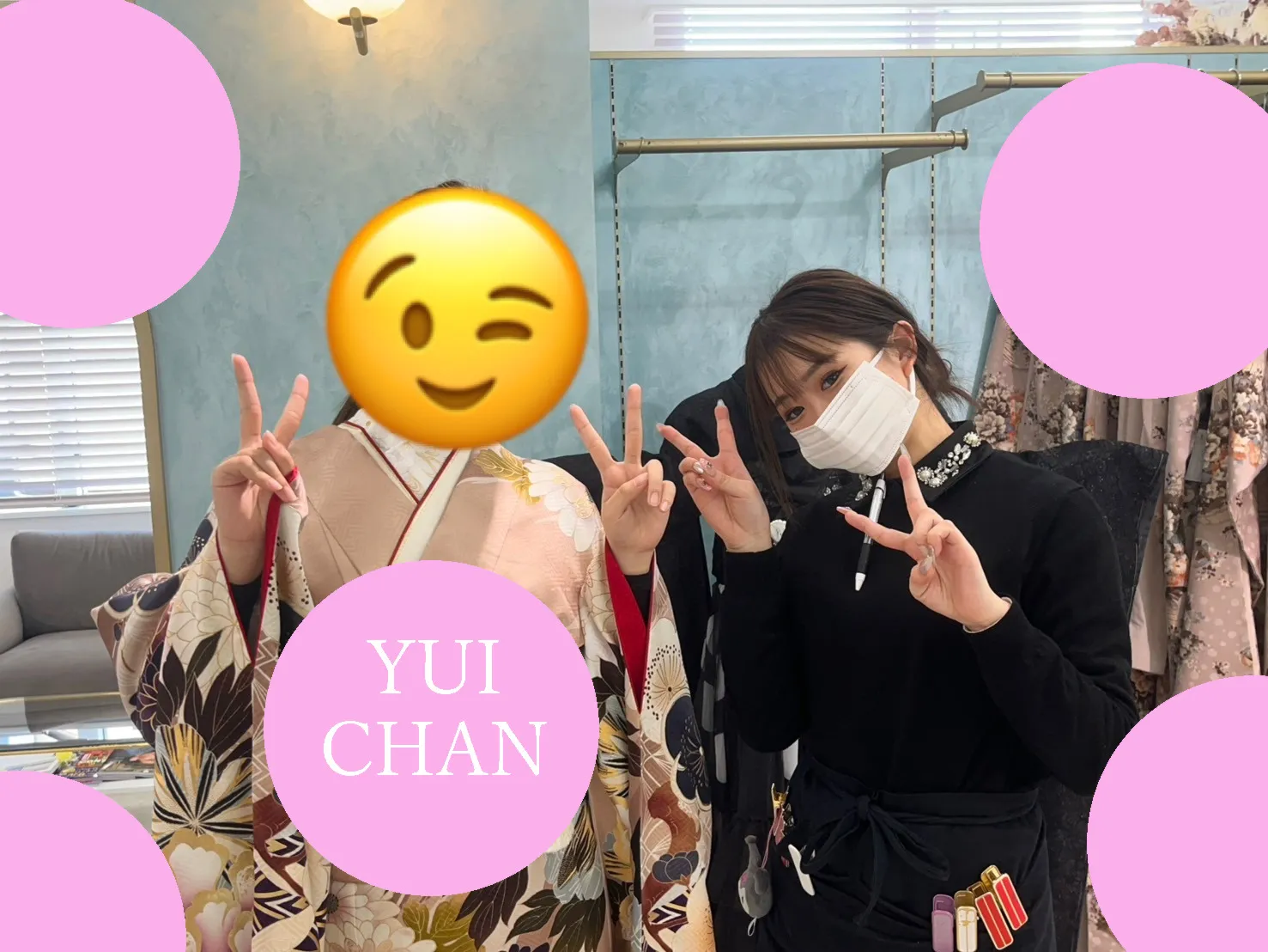 振袖レンタル　成人式　なんば　心斎橋くすみカラーかわいい