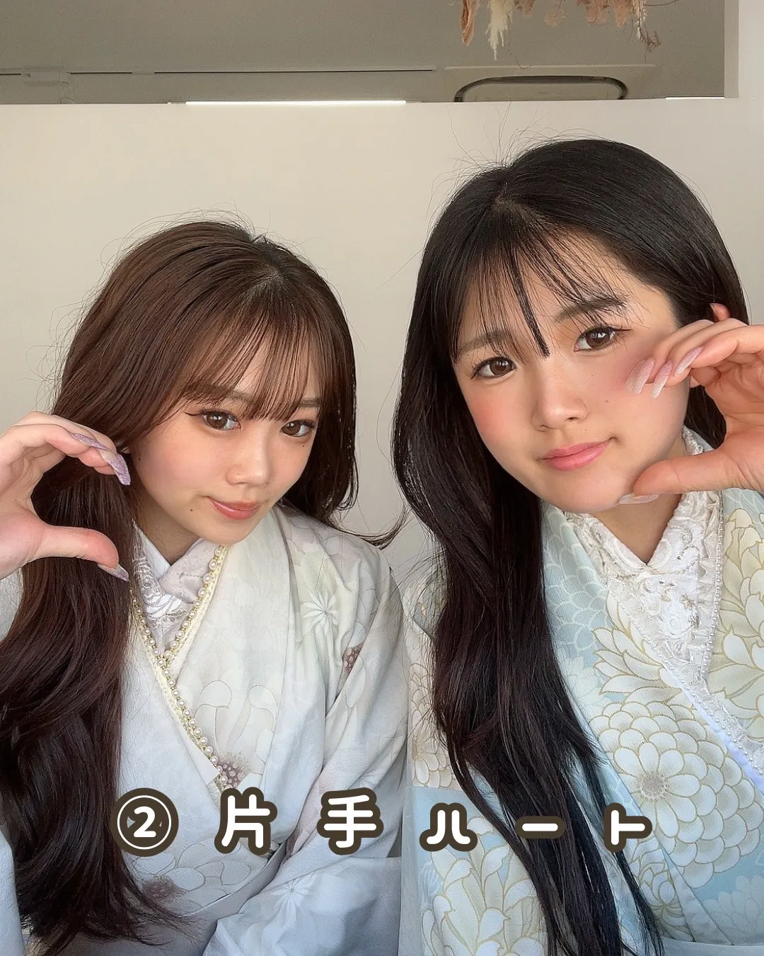 玉城ティナ×紅一点ブランド袴　白/モカブラウン　菊柄/総柄　シンプル　トレンド　おしとやか　くすみ系