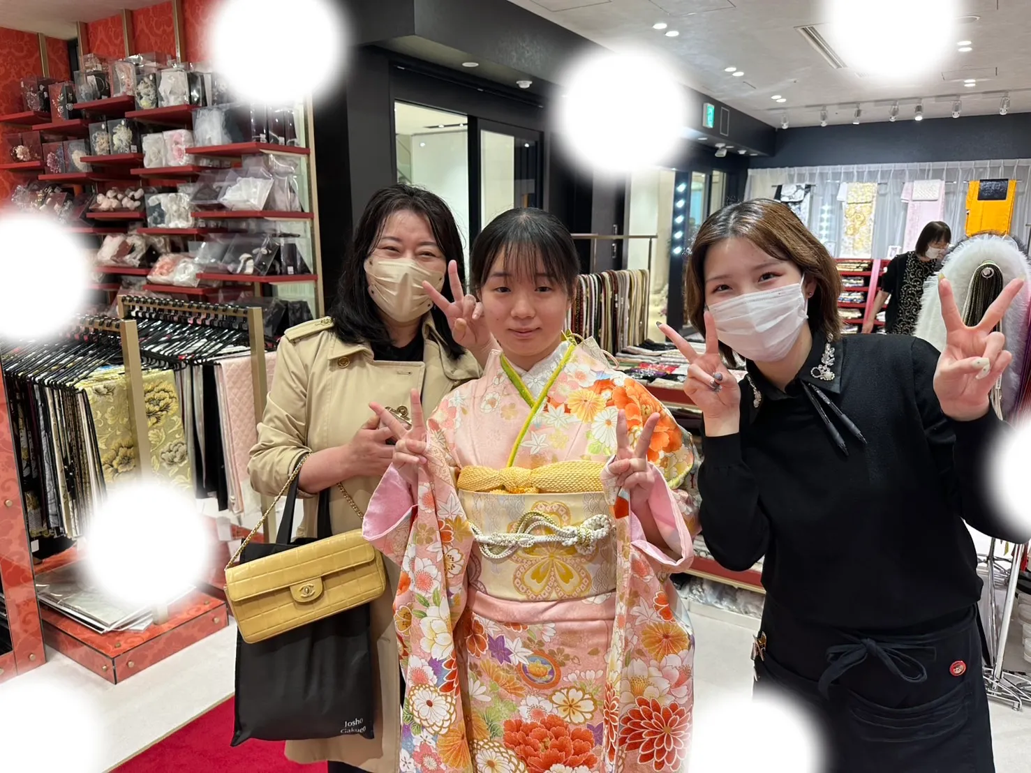 成人式　前撮り　梅田　振袖レンタル　古典　ピンク