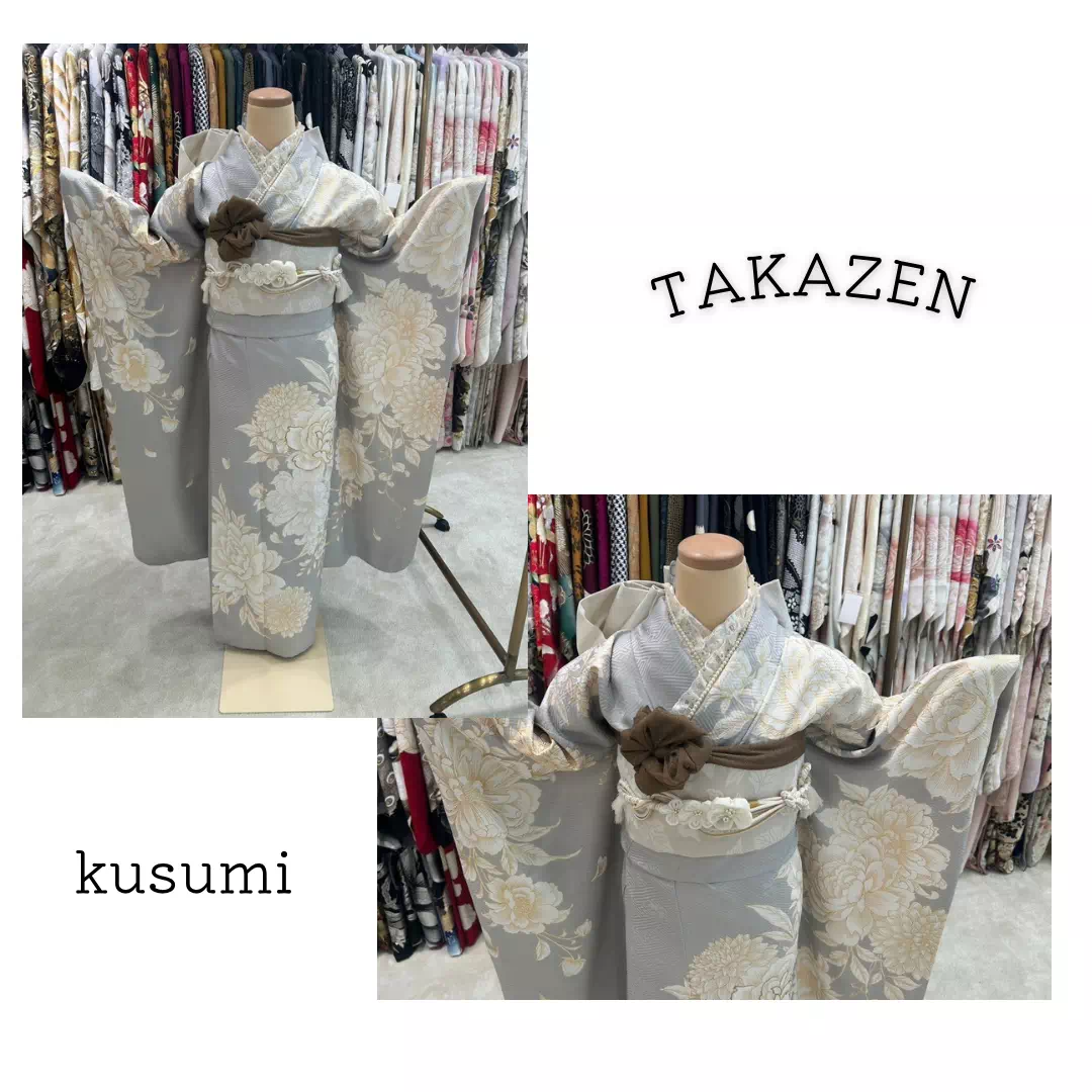 TAKAZEN神戸旧居留地　くすみカラー　可愛いお振袖　シンプル振袖　振袖　レンタル