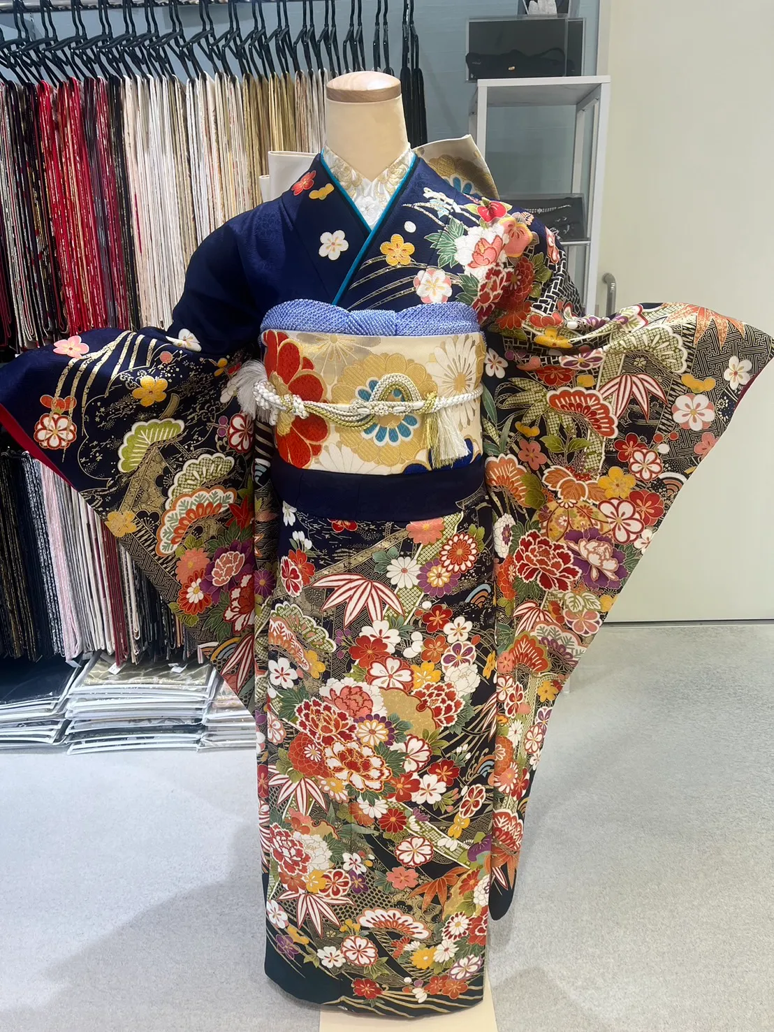 TAKAZEN　タカゼン　青　振袖　安カワ