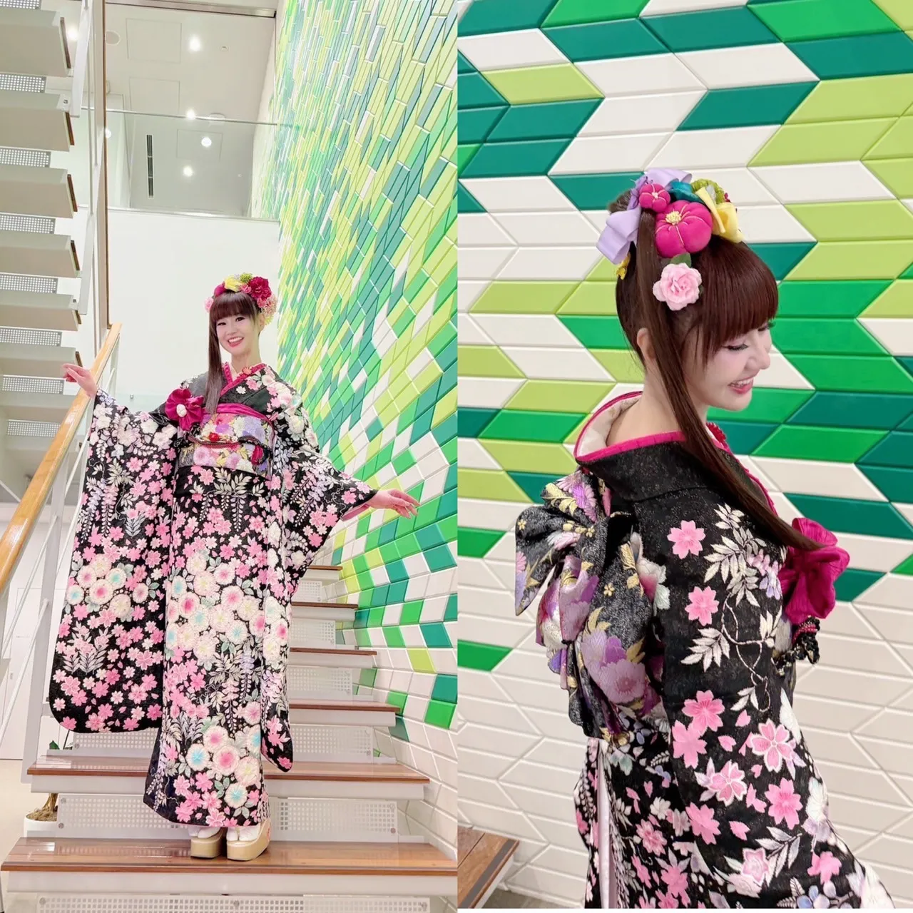 振袖　レンタル　可愛い　おしゃれ　かっこいい　イマドキ　くすみ　写真　妹割