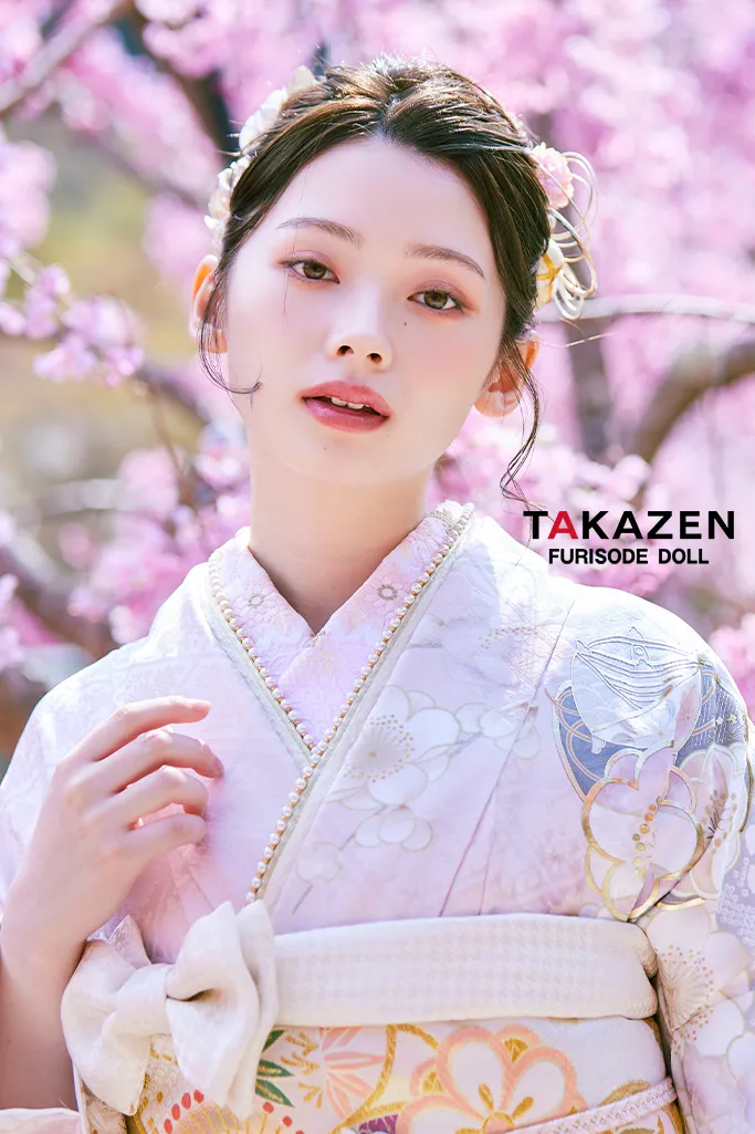 TAKAZENのレンタル振袖 正統派古典 ピンク/淡い色 かわいい振袖 桜柄/打ち出の小槌 はんなり 上品 きれいめ【通販可】LB47