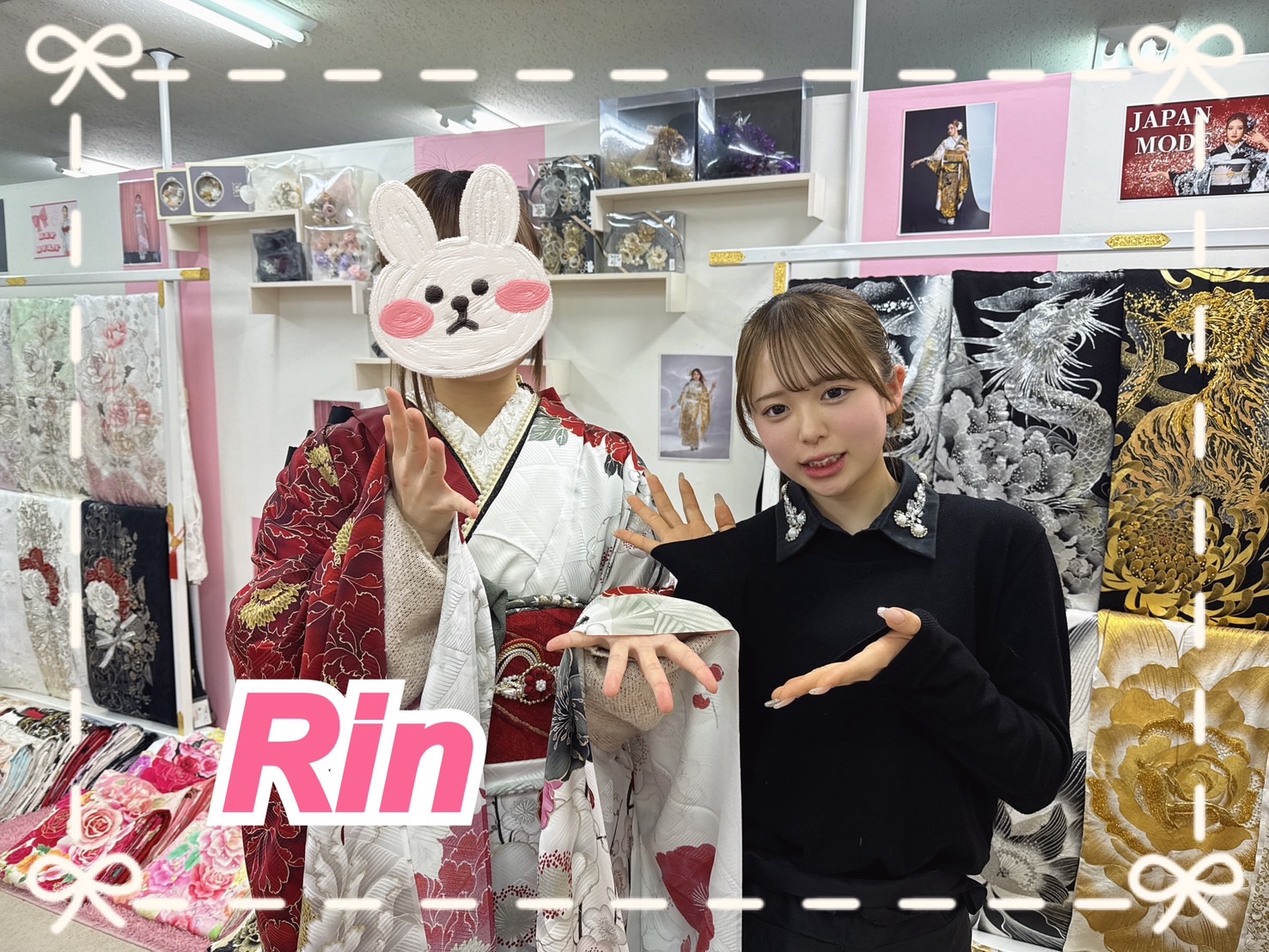 振袖　レンタル　奈良　華徒然×吉木千沙都　白/赤/紅白　牡丹柄/梅柄　片身替わり　華やか　目立つ【通販可】K1109