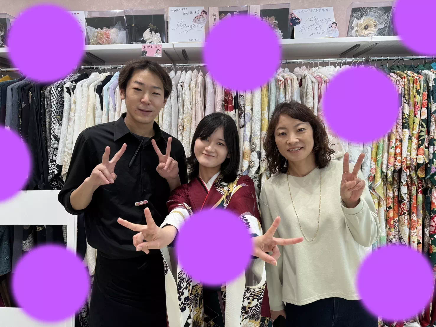 【TAKAZEN神戸旧居留地店】♡20日　ヴィンテージスタイルのかっこいいえんじ色のお振袖姫ちゃん♡コーディネートもバッチリおしゃれな仕上がりになりました♡