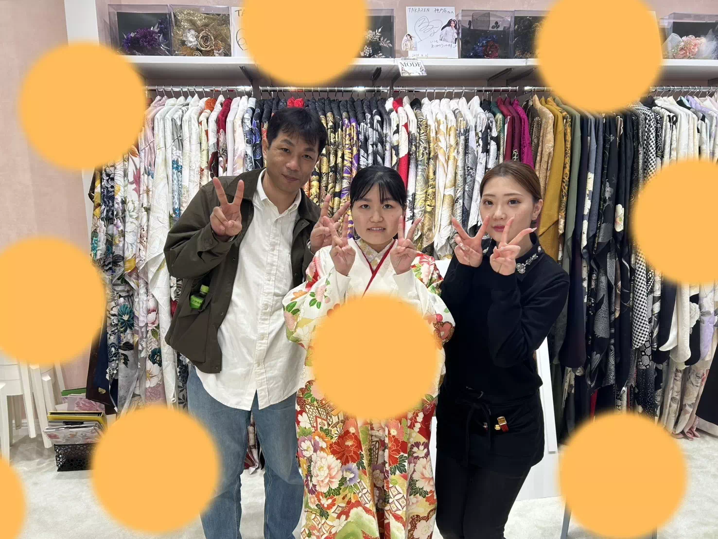 TAKAZEN神戸旧居留地店　前撮り撮影会　イマドキ　カワイイ　コディネート　振袖　レンタル　袴　古典　正統派　白　おしゃれ