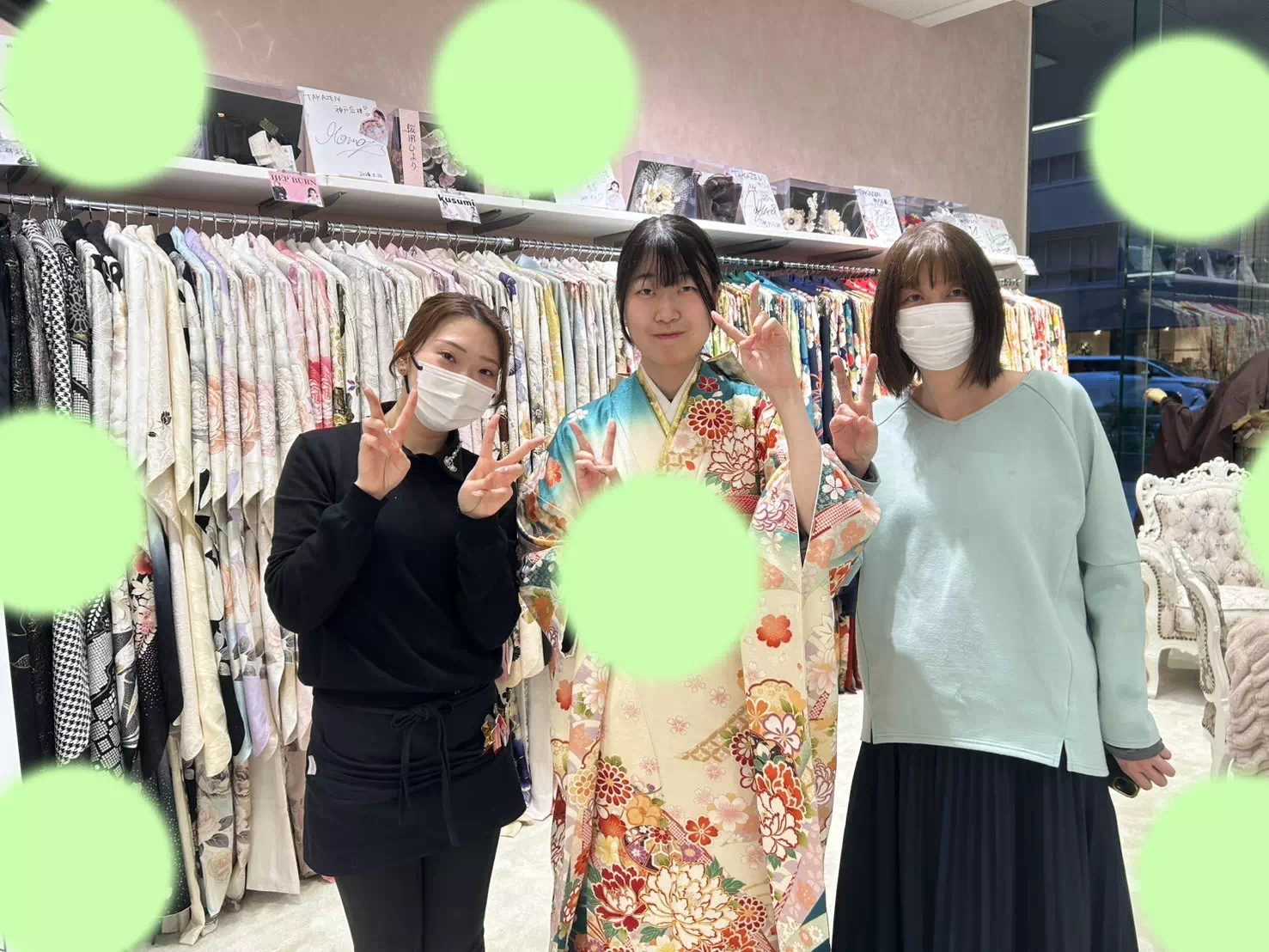 TAKAZEN神戸店　前撮り撮影会　イマドキ　カワイイ　コディネート　振袖　レンタル　袴　