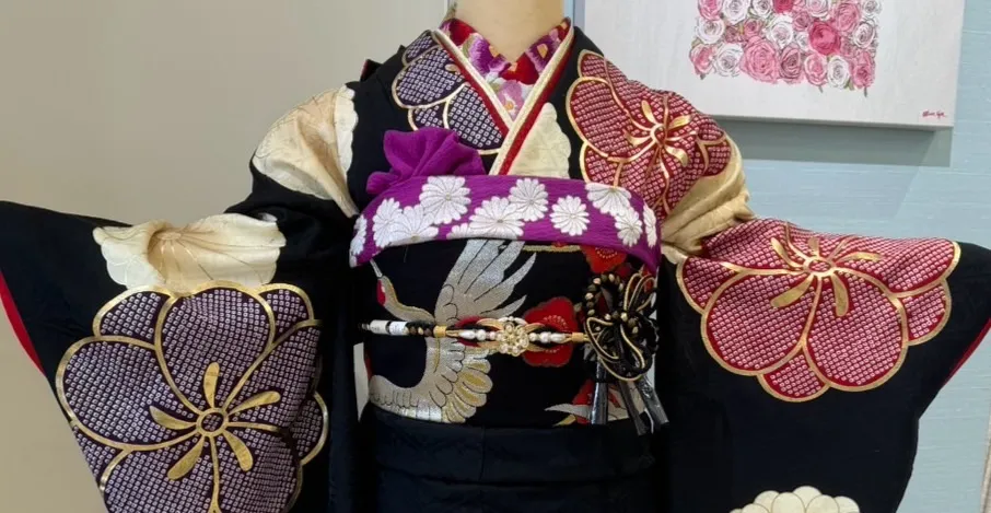 TAKAZEN　タカゼン　takazen堺店　成人式振袖レンタル　古典柄　黒　かわいい　かっこいい