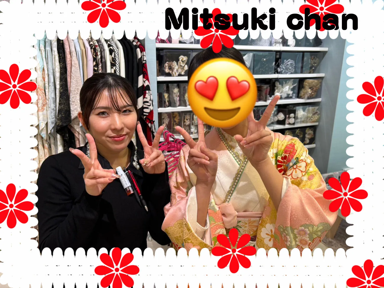 成人式　振袖レンタル　王道　正統派古典　白　ピンク　かわいい　岸和田