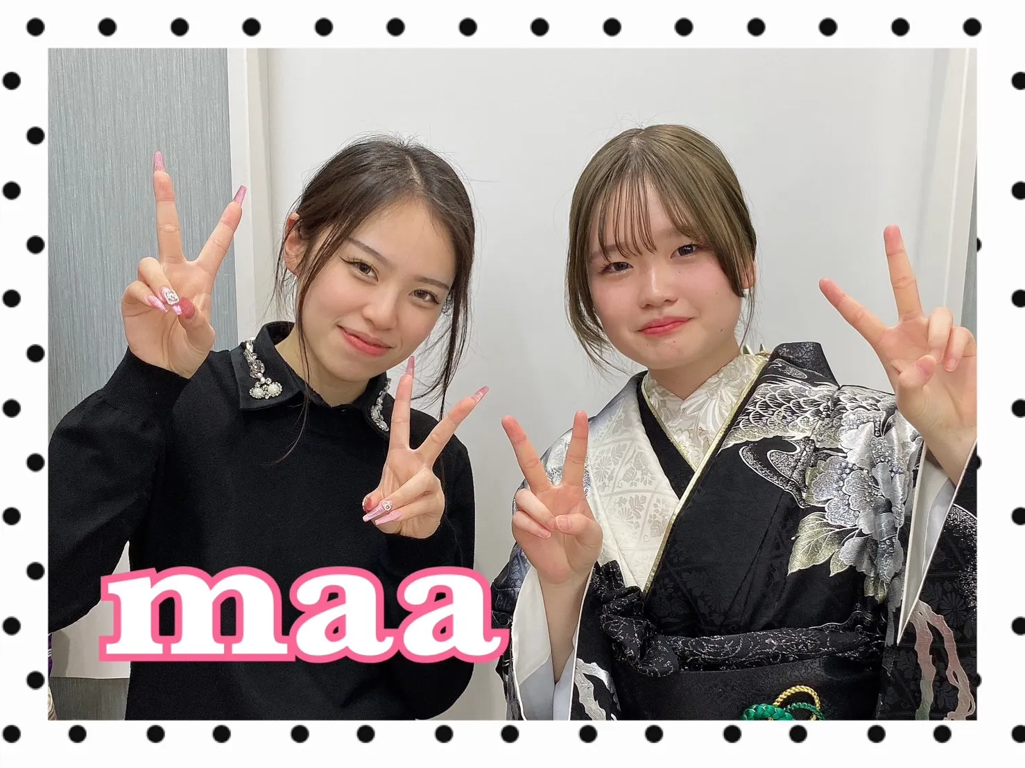 【TAKAZEN橿原店】3日♡橿原市からお越しの2026年成人TAKAZENオリジナルの黒×シルバーの龍柄キラキラお振袖姫ちゃん♡