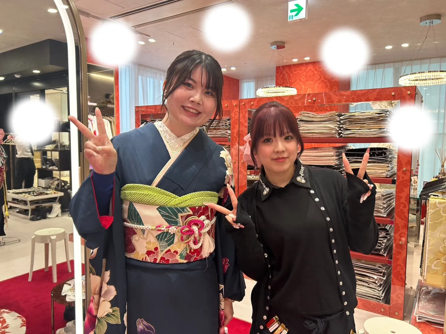 成人式　前撮り　梅田　紺色　シンプル