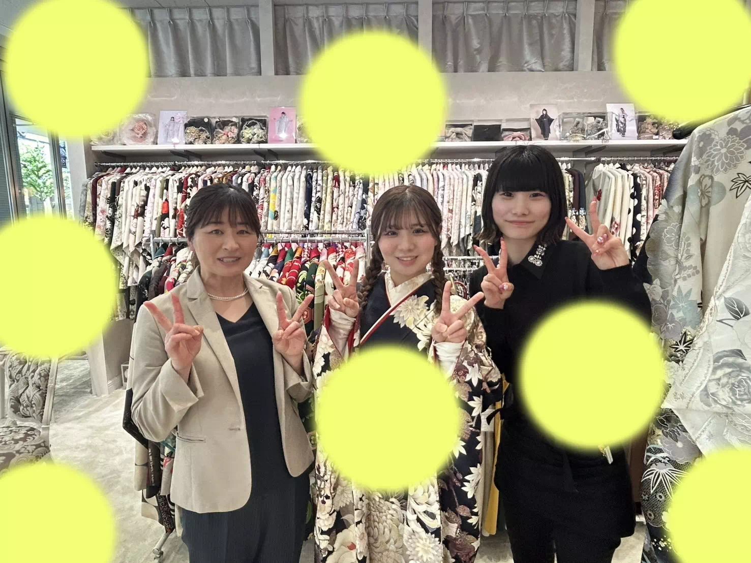 TAKAZEN神戸旧居留地店 前撮り撮影会 イマドキ カワイイ コディネート 振袖 レンタル 紺色
