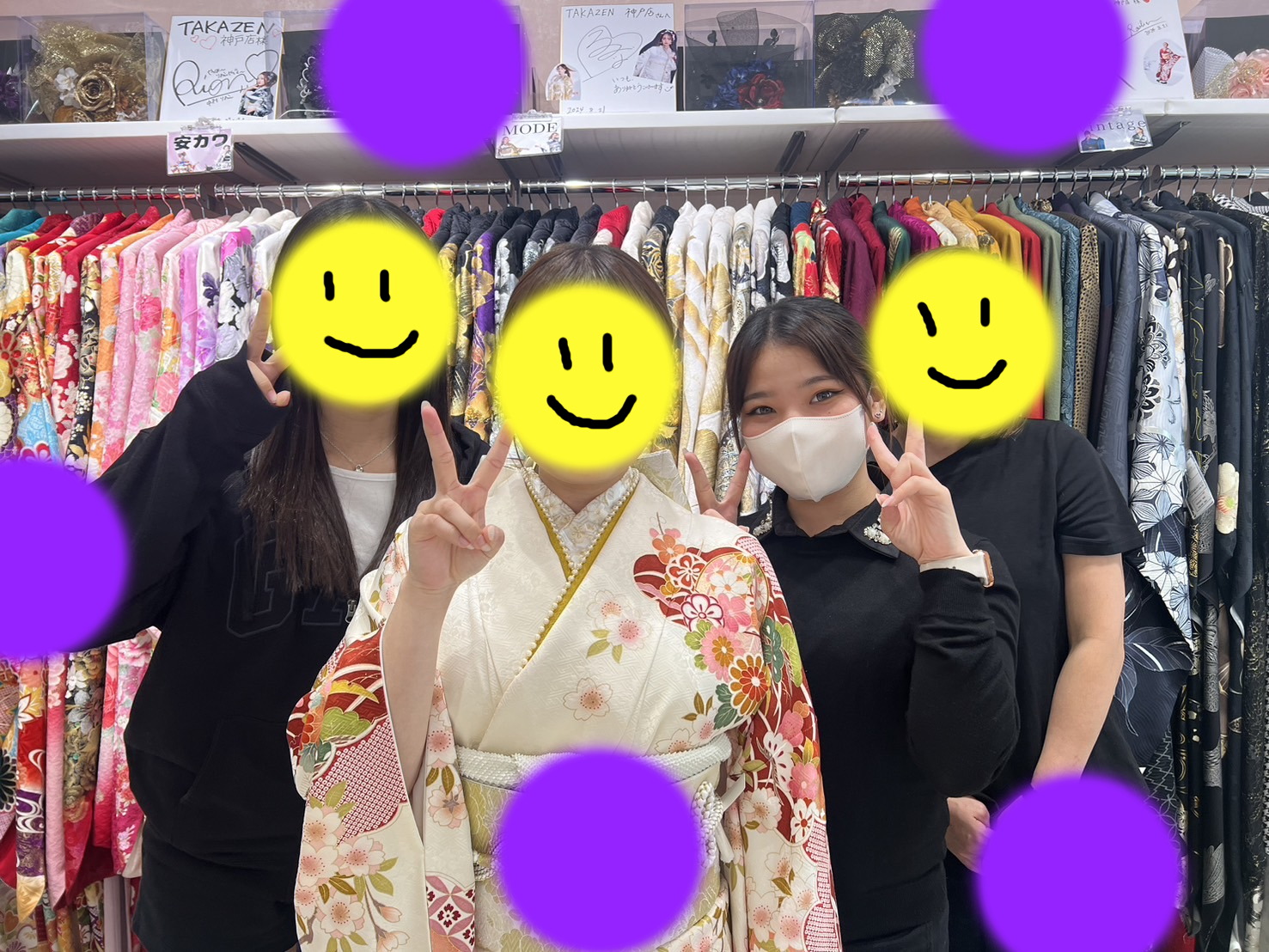 TAKAZEN神戸旧居留地店 前撮り撮影会 イマドキ カワイイ コディネート 振袖 レンタル 袴