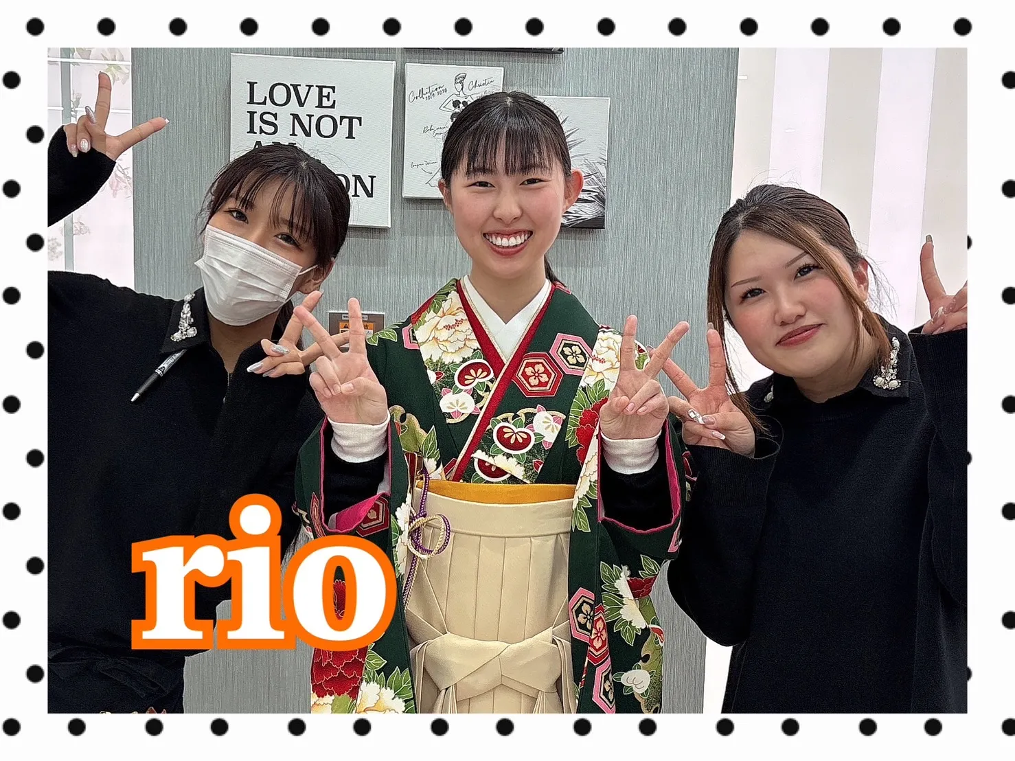 【TAKAZEN橿原店】4日♡田原本町からお越しの2026年卒業 上品で豪華な王道緑色古典柄卒業袴姫ちゃん♡