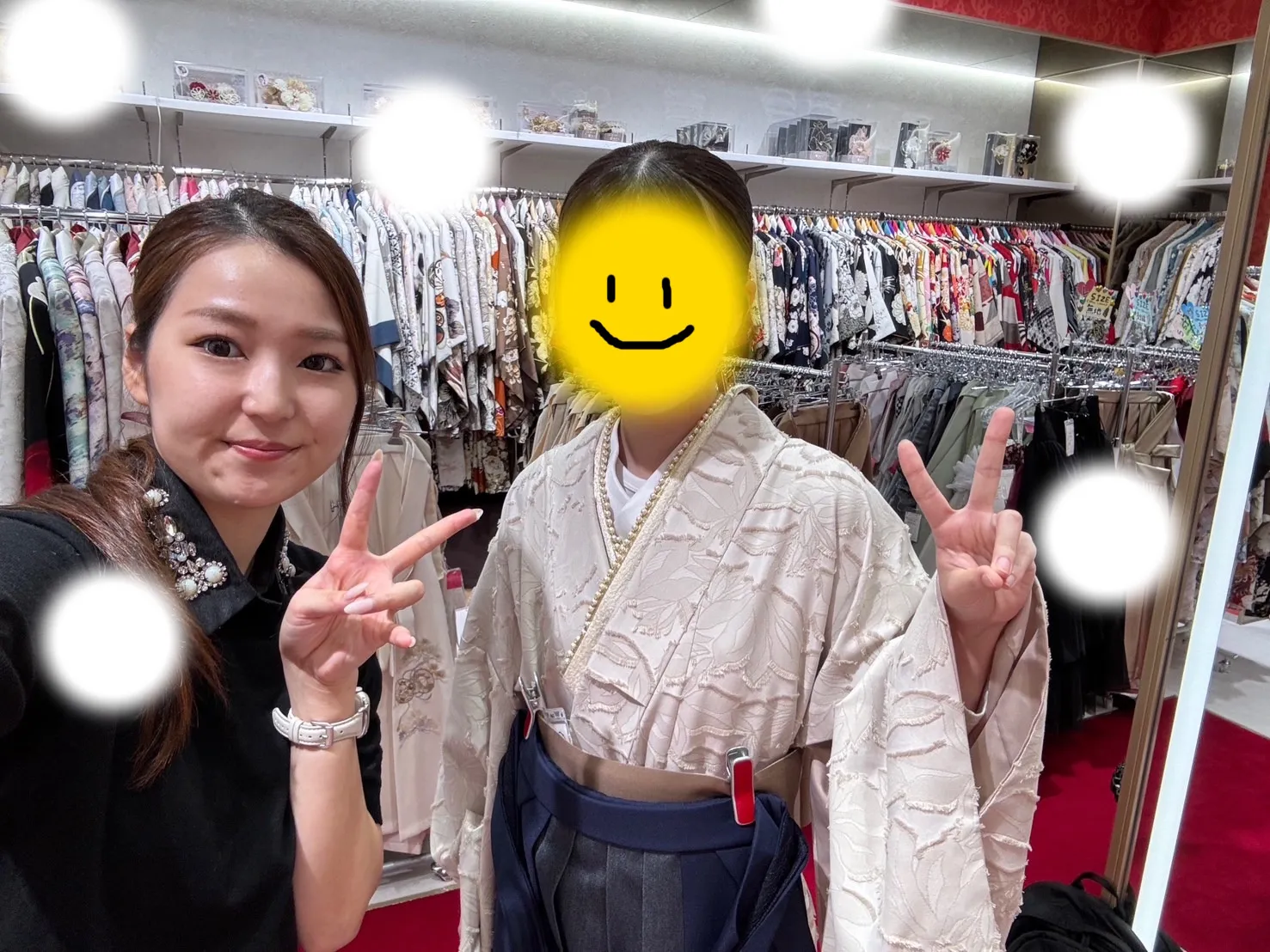 成人式　前撮り　梅田 袴　くすみ　ピンク